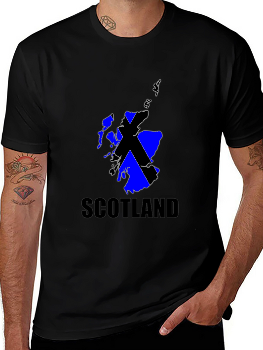 Scotland Flag Graphic Black T-Shirt