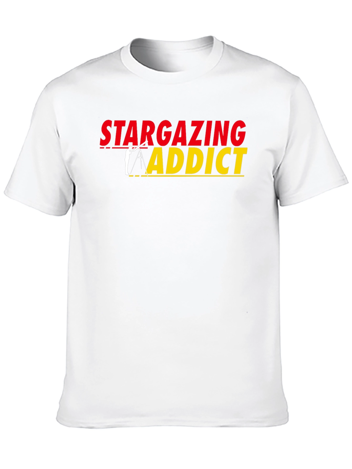 Stargazing Addict Black T-Shirt - Astronomy Lover Tee