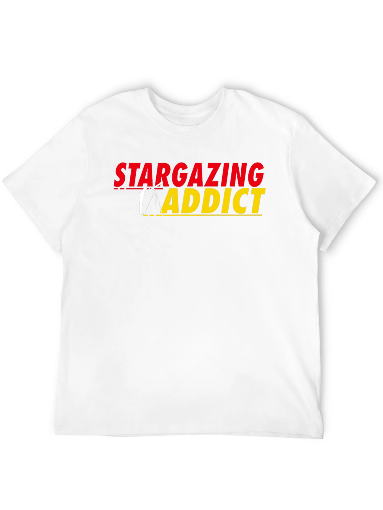 Stargazing Addict Black T-Shirt - Astronomy Lover Tee