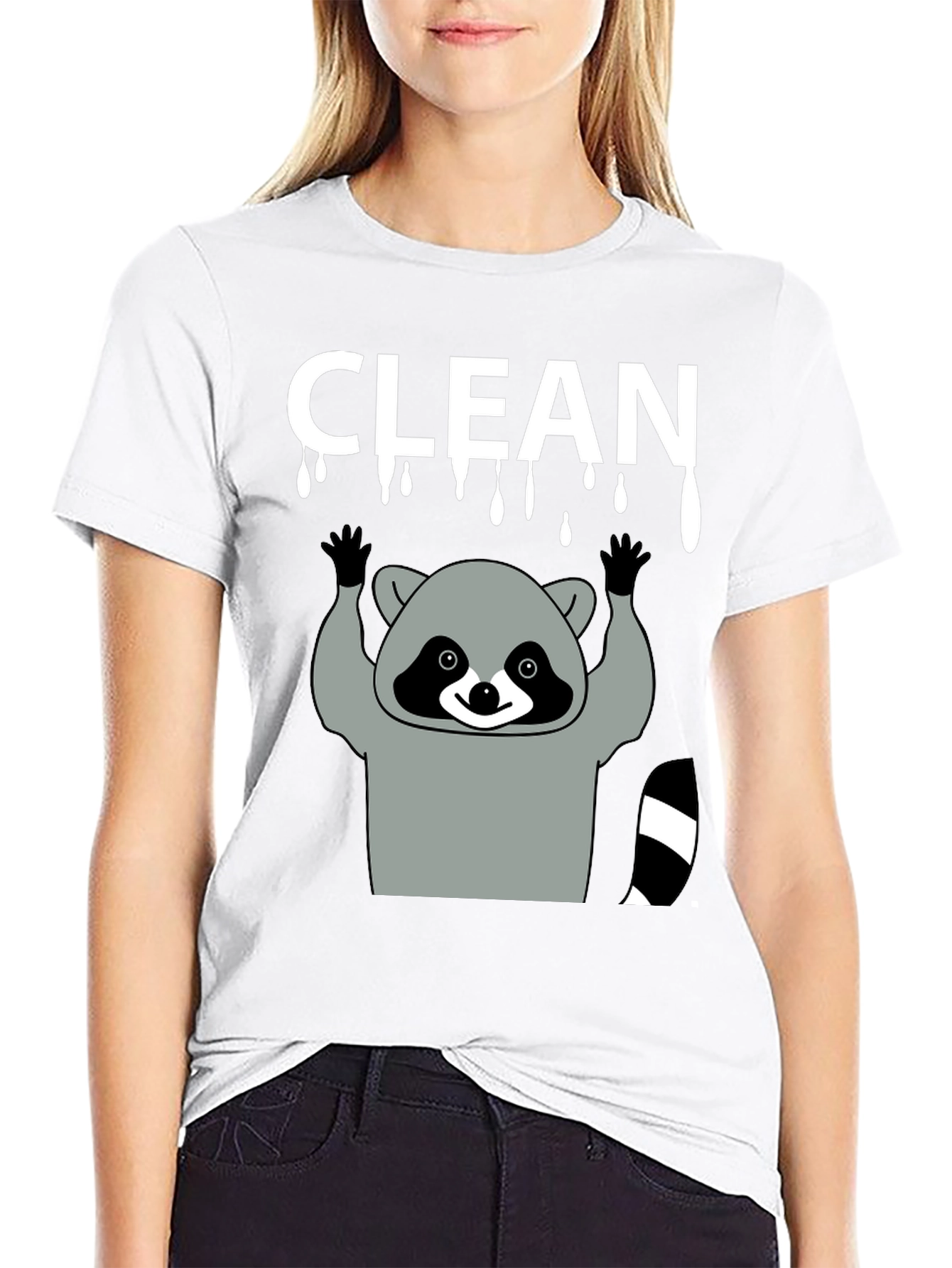 Funny Clean Raccoon Black T-Shirt