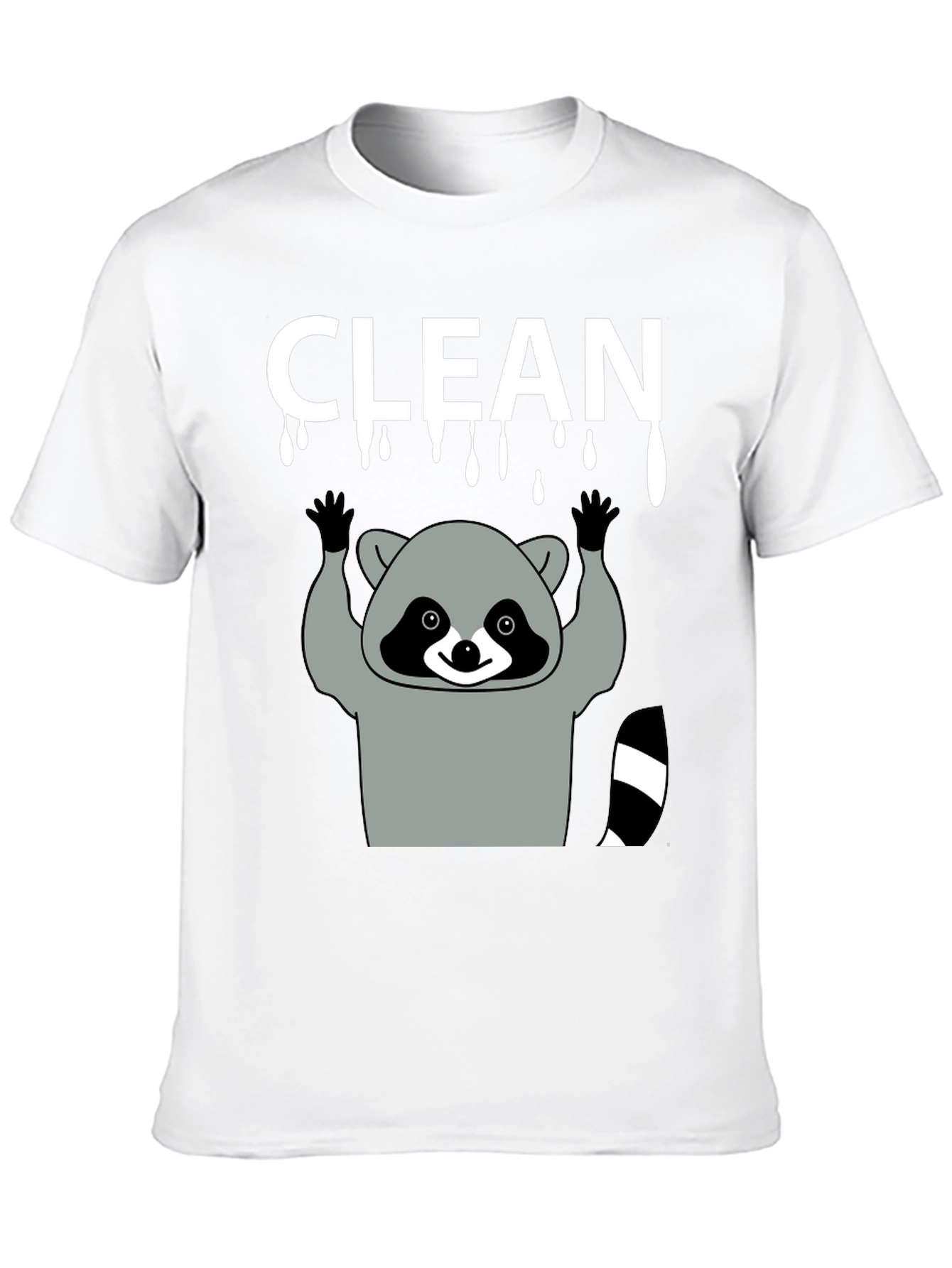 Funny Clean Raccoon Black T-Shirt