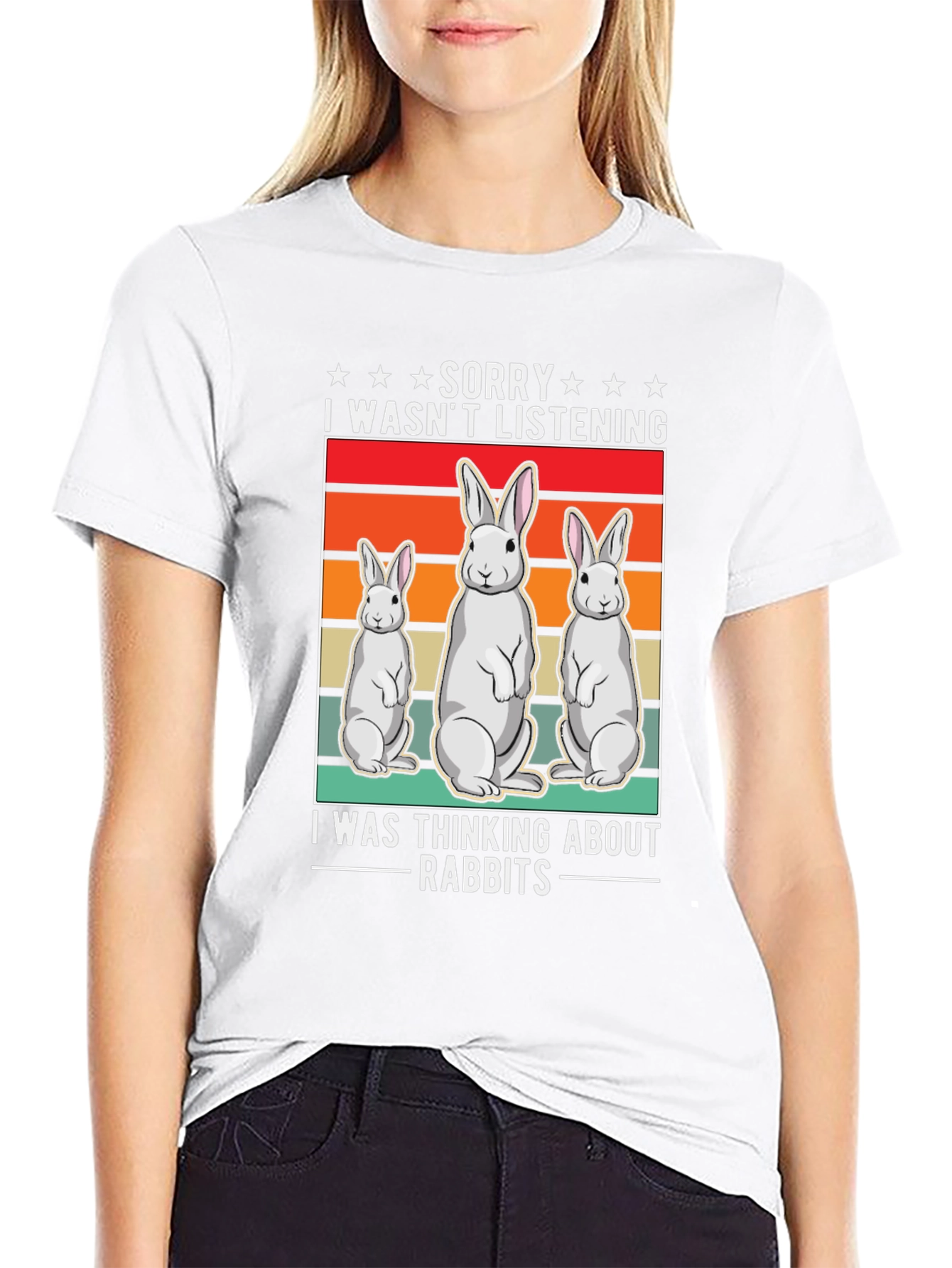 Rabbit T-Shirt: Sorry Thinking About Rabbits