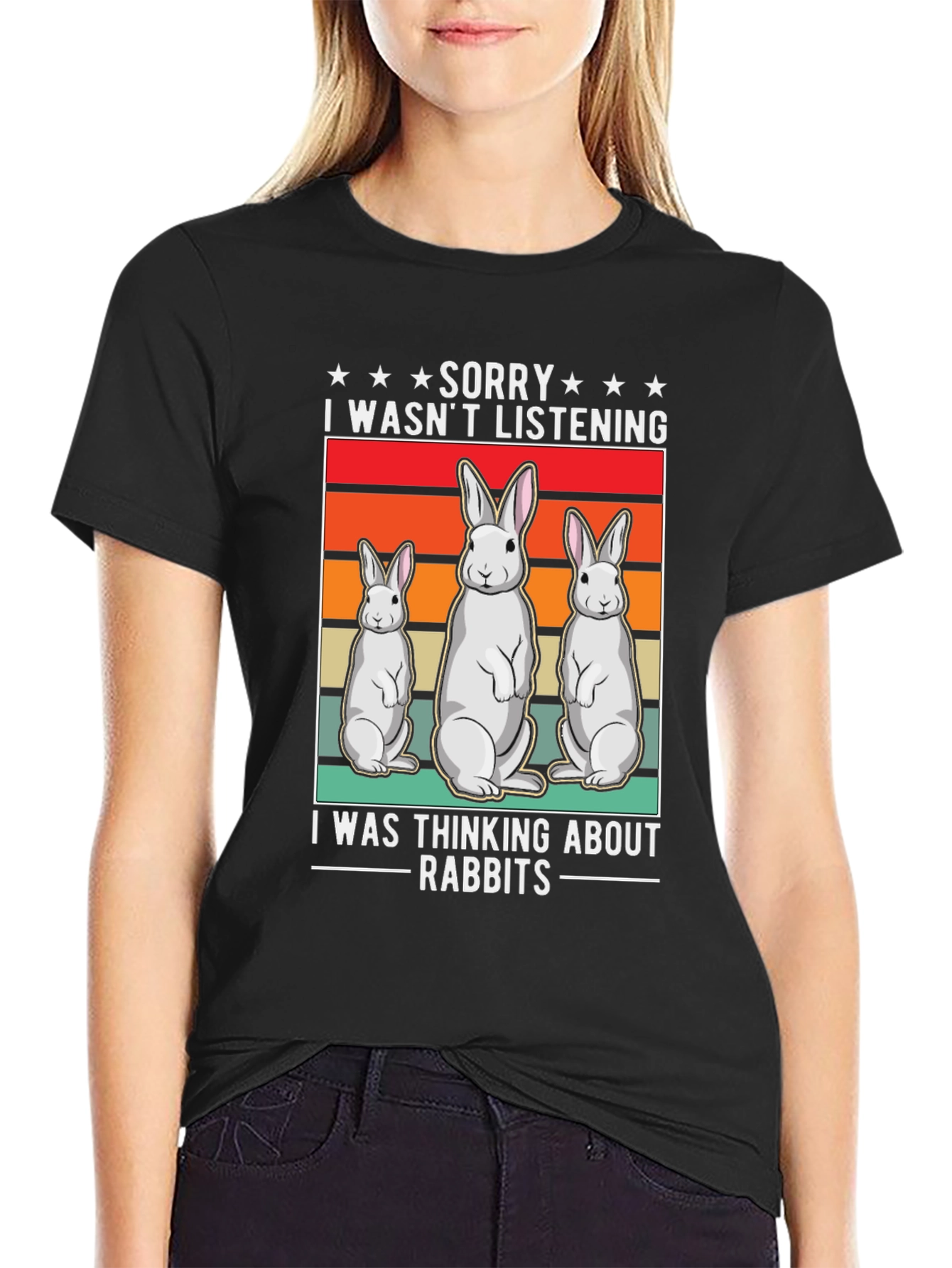 Rabbit T-Shirt: Sorry Thinking About Rabbits