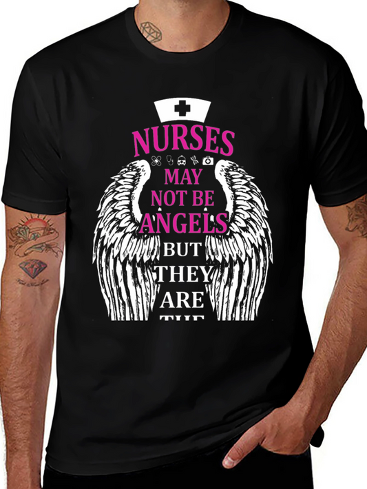 Nurses Not Angels Graphic T-Shirt - Medical Hero Tee