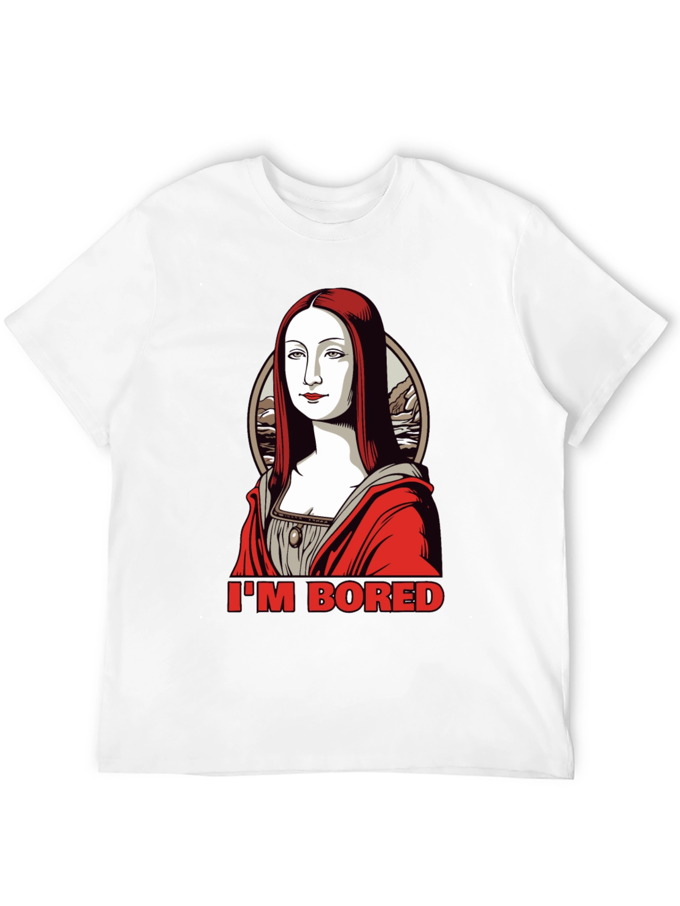 Bored Mona Lisa Graphic Tee - Black