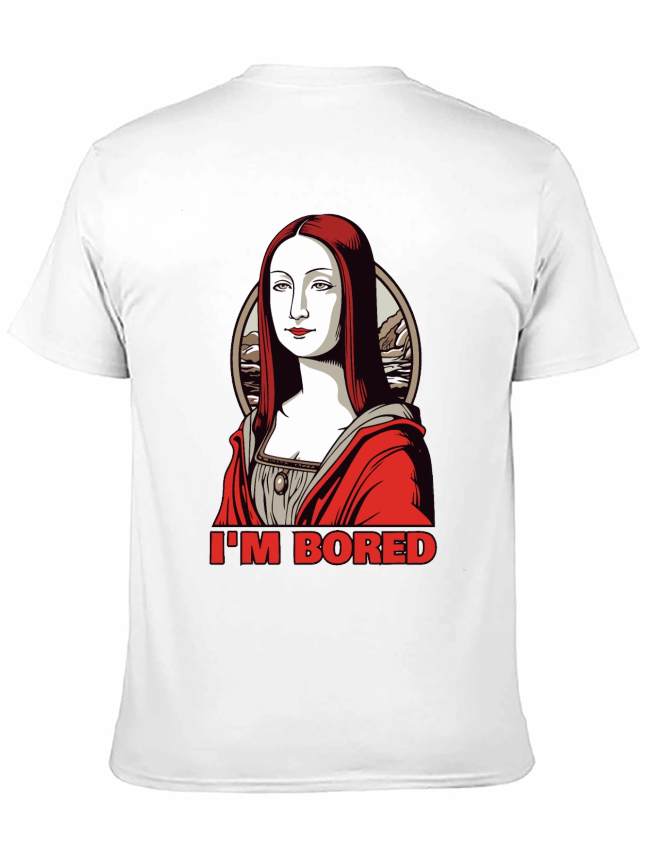 Bored Mona Lisa Graphic Tee - Black