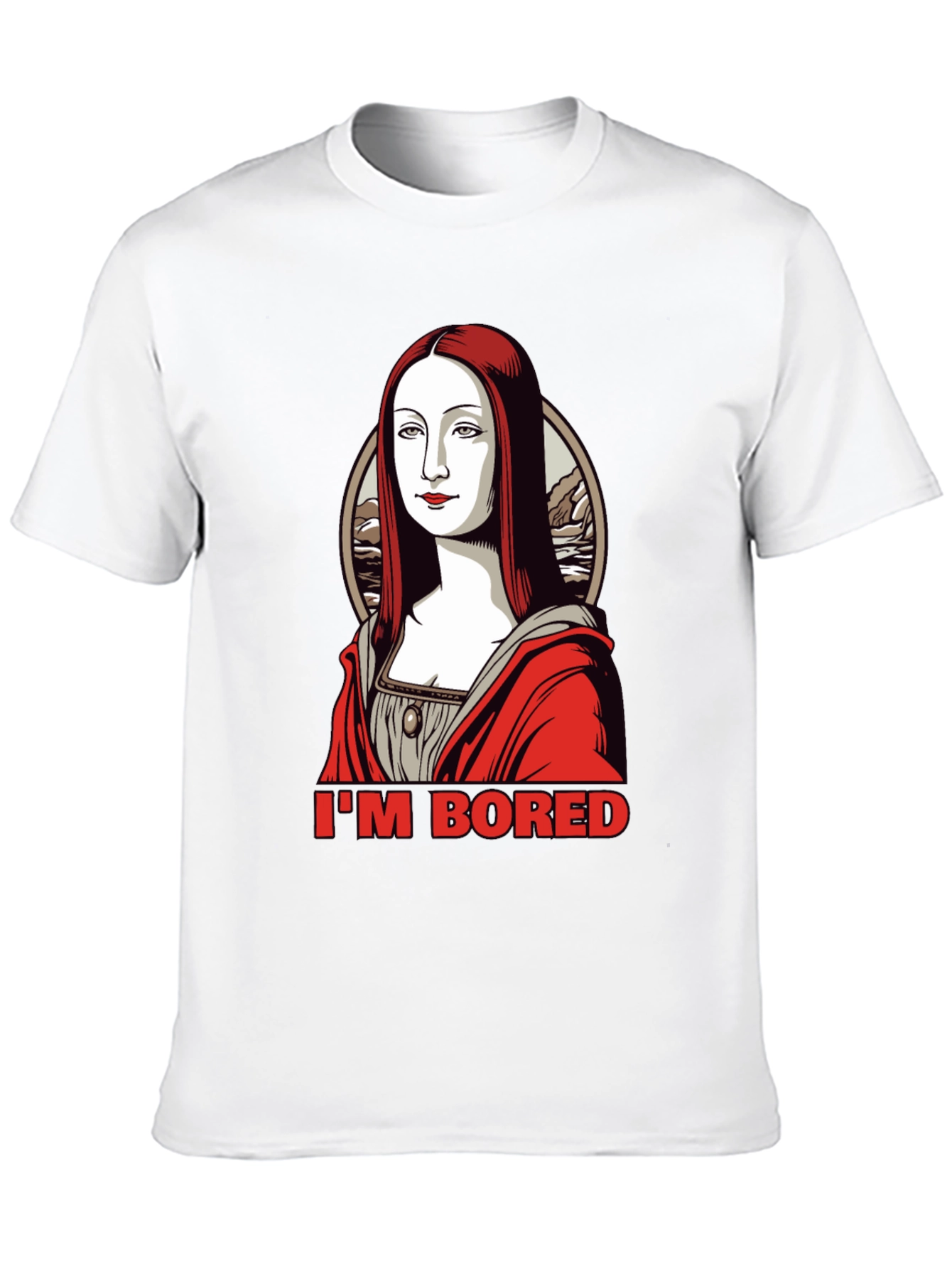 Bored Mona Lisa Graphic Tee - Black
