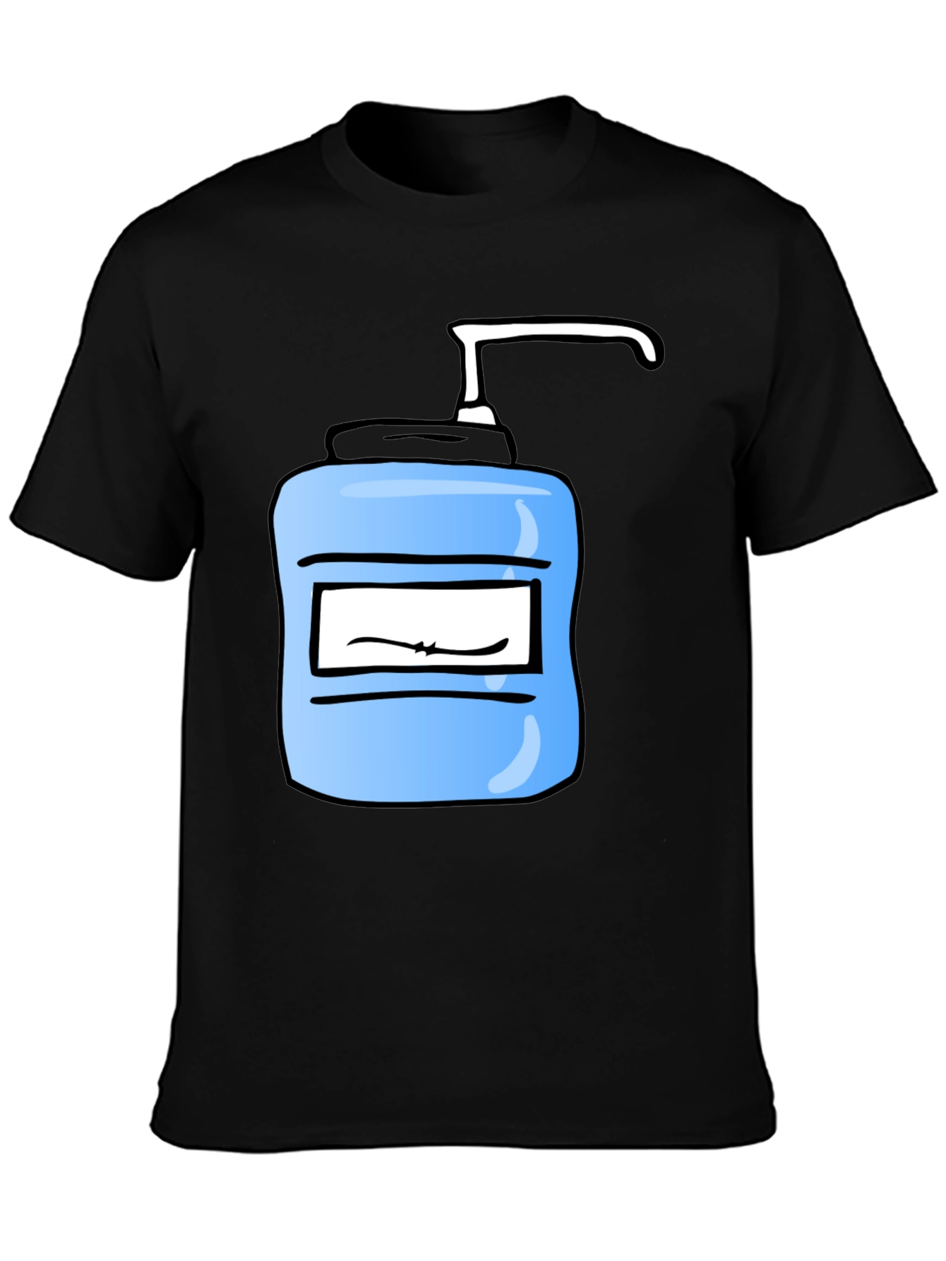 Cartoon Hand Sanitizer Graphic Tee - Black