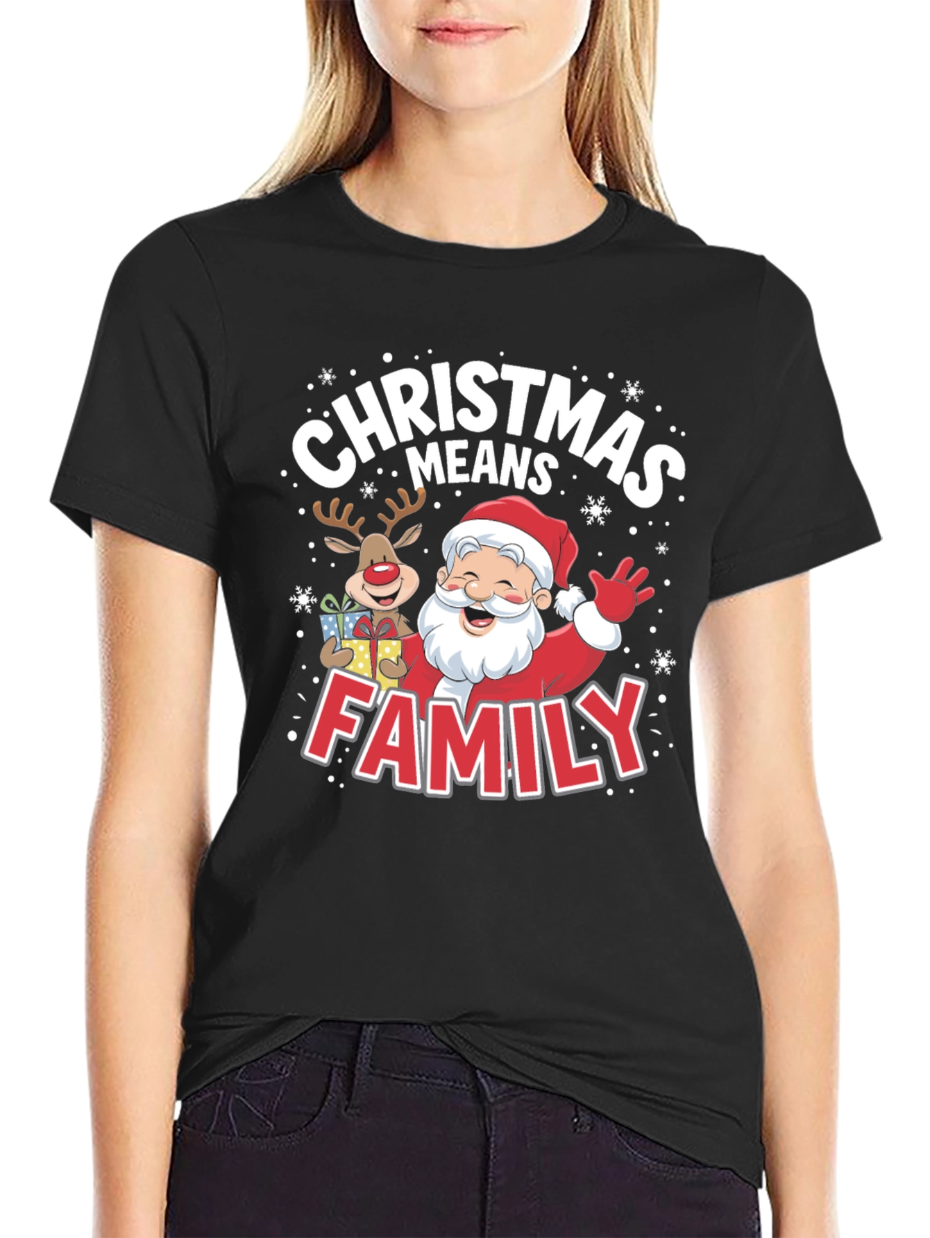 Christmas Means Family Santa Tee