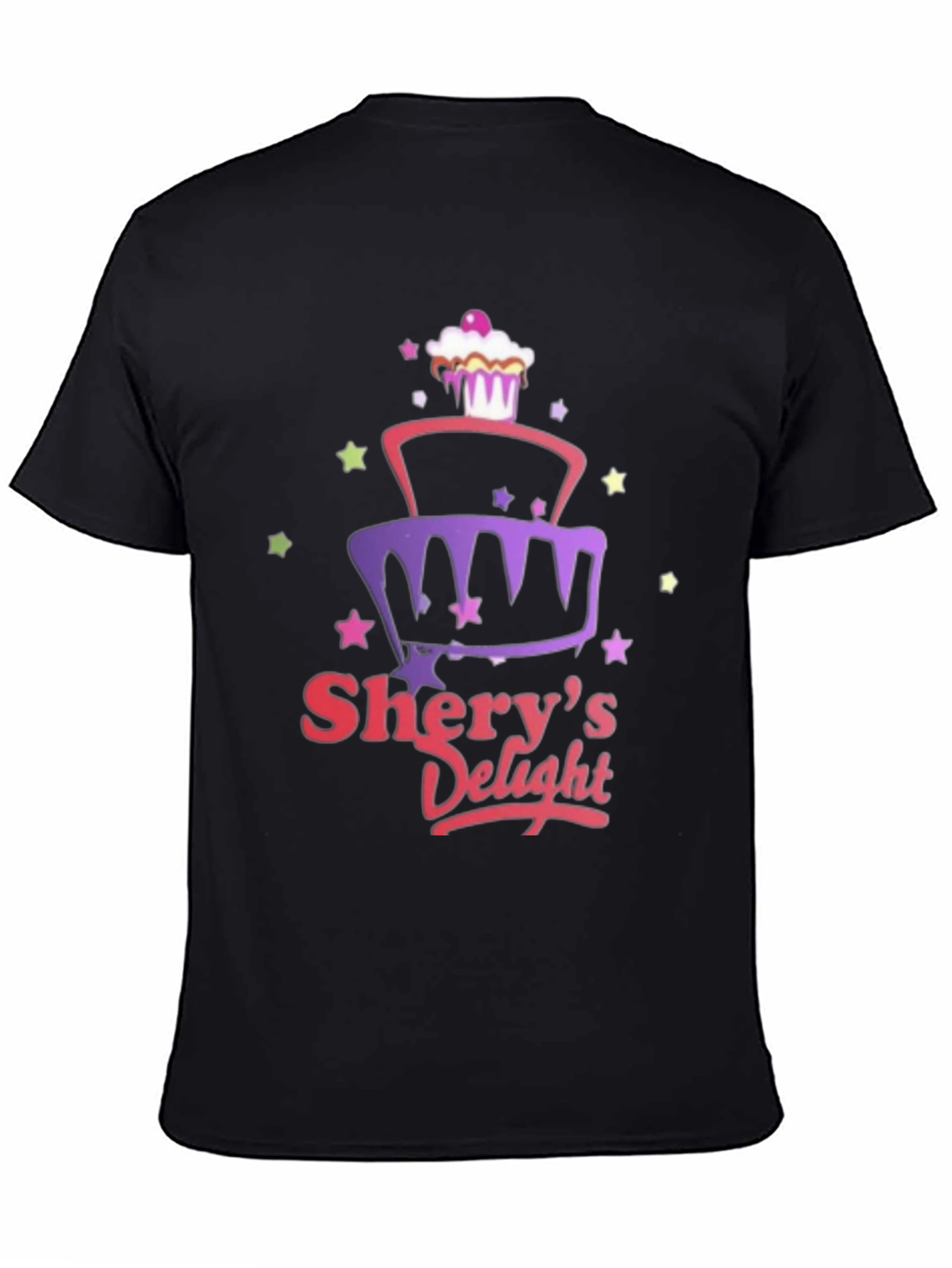 Sherys Delight Cake Graphic Black T-Shirt