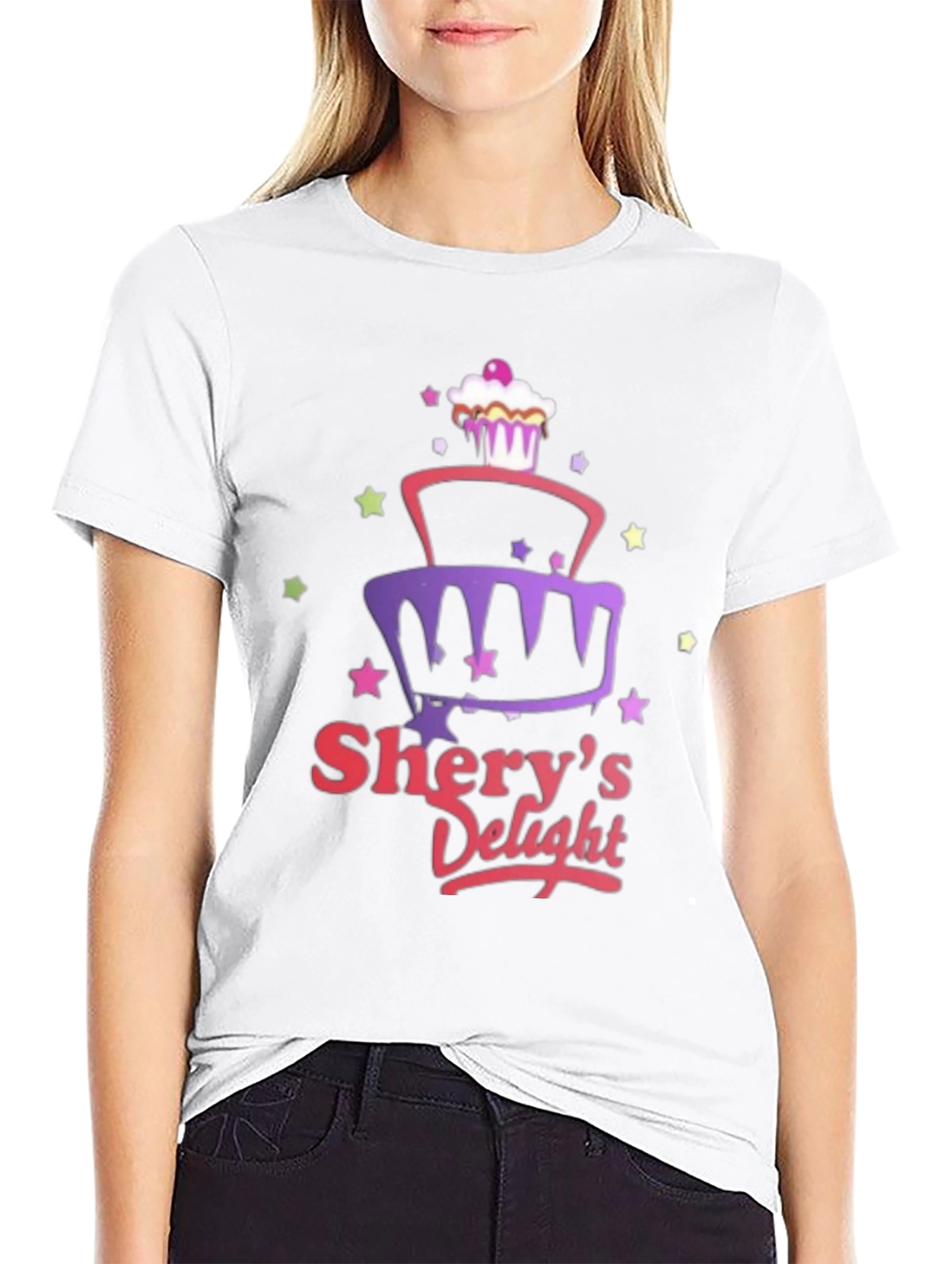 Sherys Delight Cake Graphic Black T-Shirt