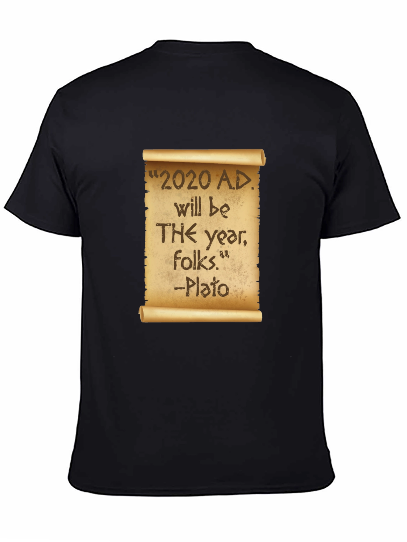Novelty 2020 Plato Quote Black T-Shirt