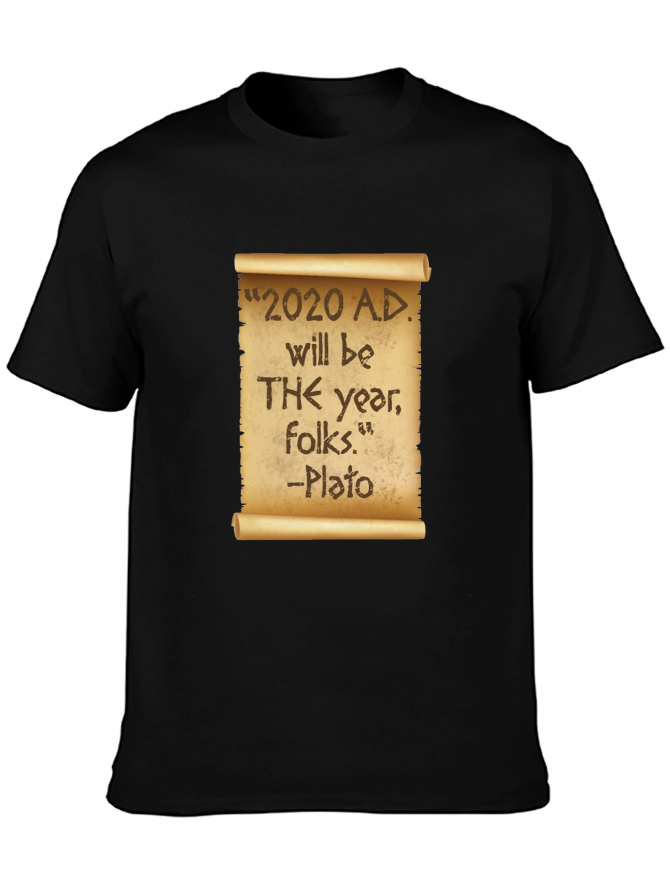 Novelty 2020 Plato Quote Black T-Shirt