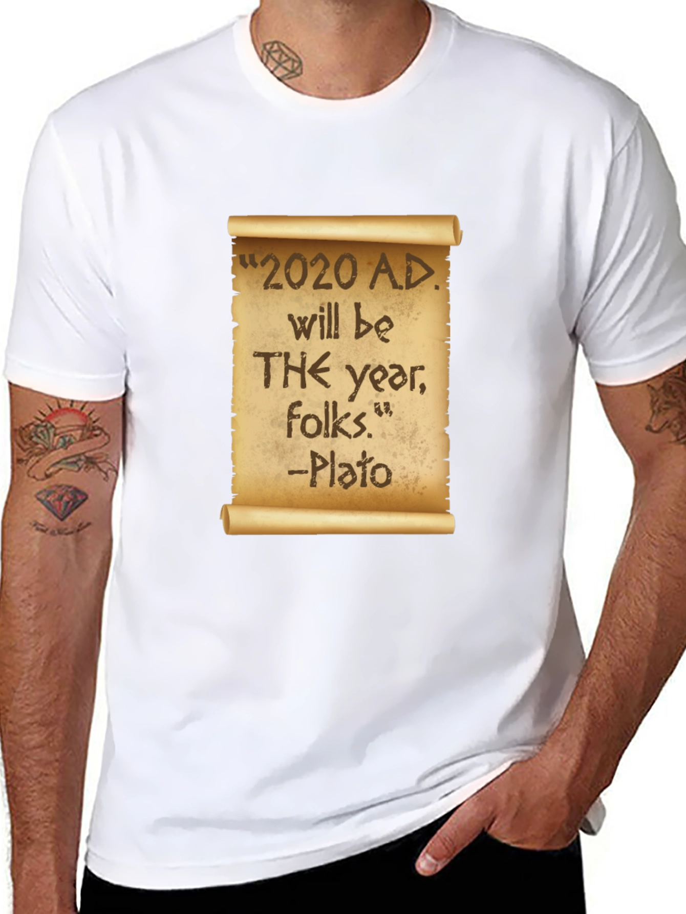 Novelty 2020 Plato Quote Black T-Shirt