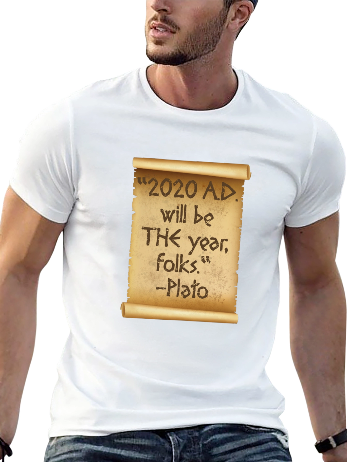 Novelty 2020 Plato Quote Black T-Shirt