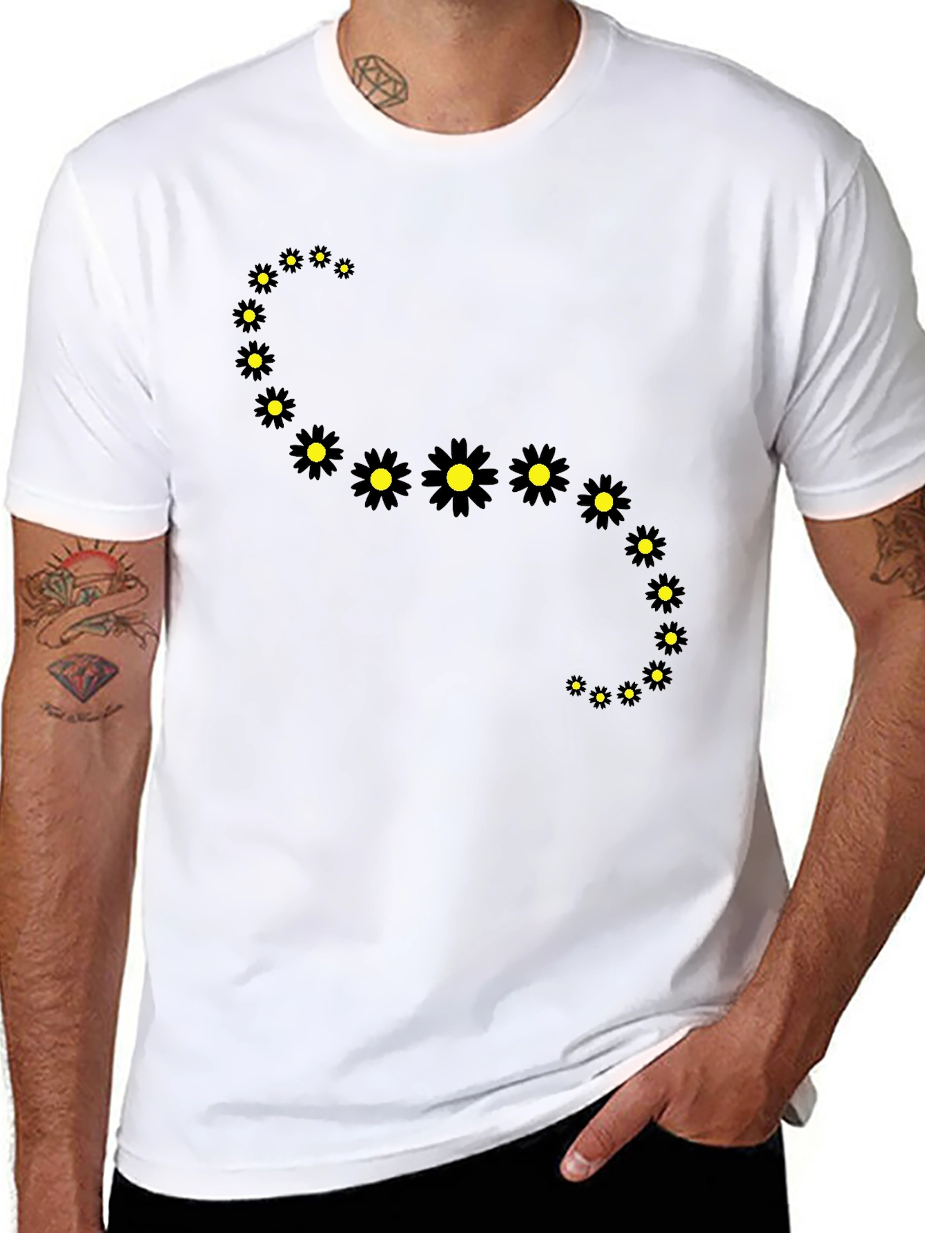 Daisy Spiral Black T-Shirt
