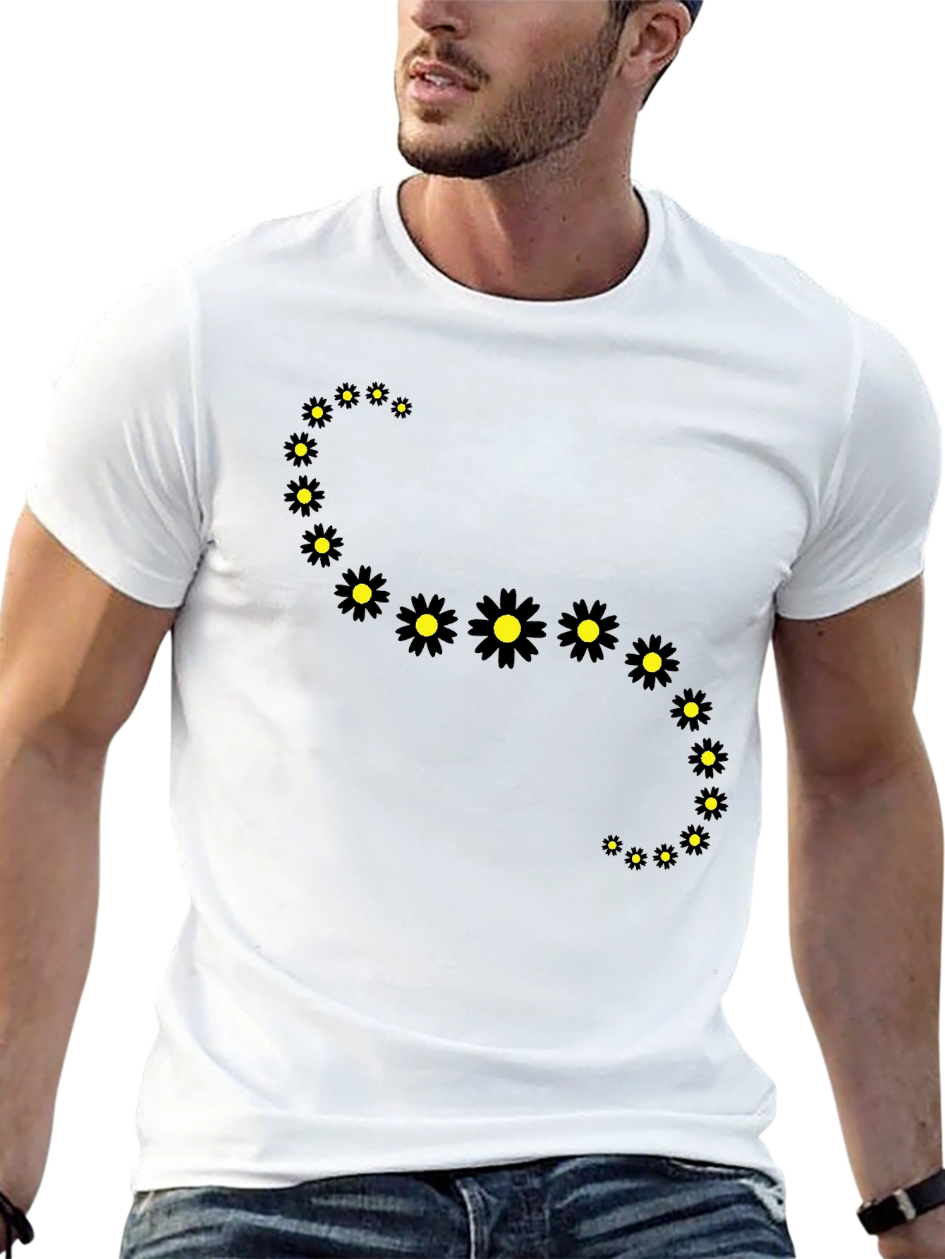 Daisy Spiral Black T-Shirt