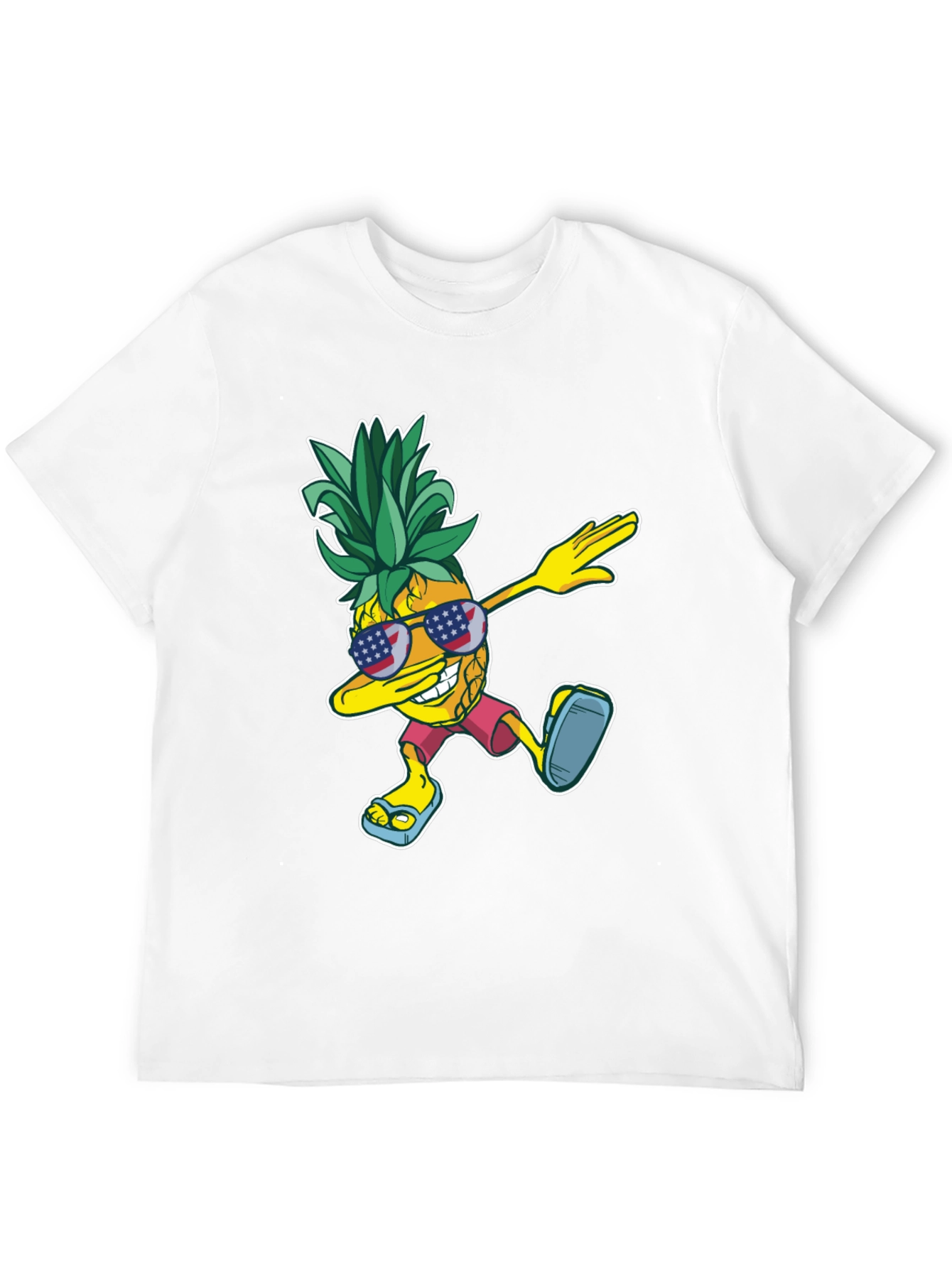 Dabbing Pineapple Graphic Tee - Patriotic Summer Style
