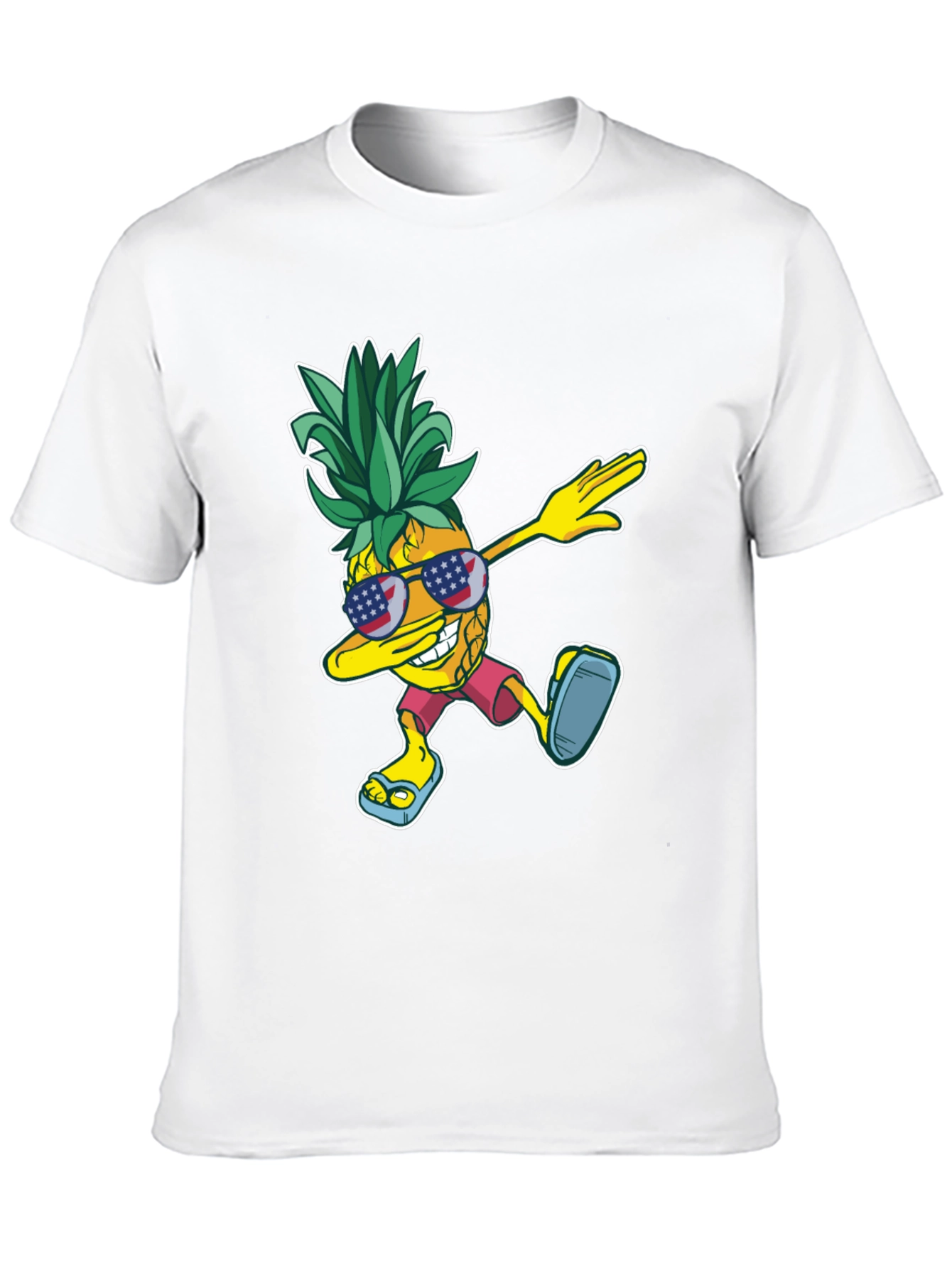 Dabbing Pineapple Graphic Tee - Patriotic Summer Style