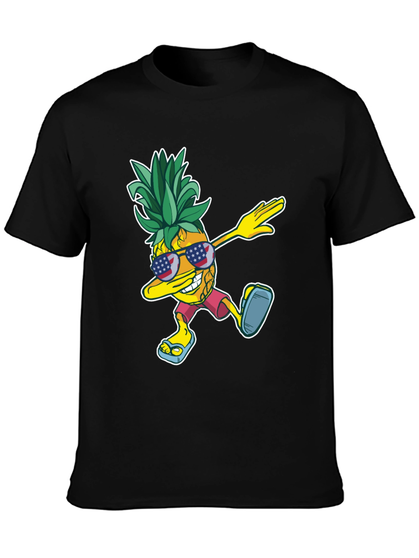 Dabbing Pineapple Graphic Tee - Patriotic Summer Style