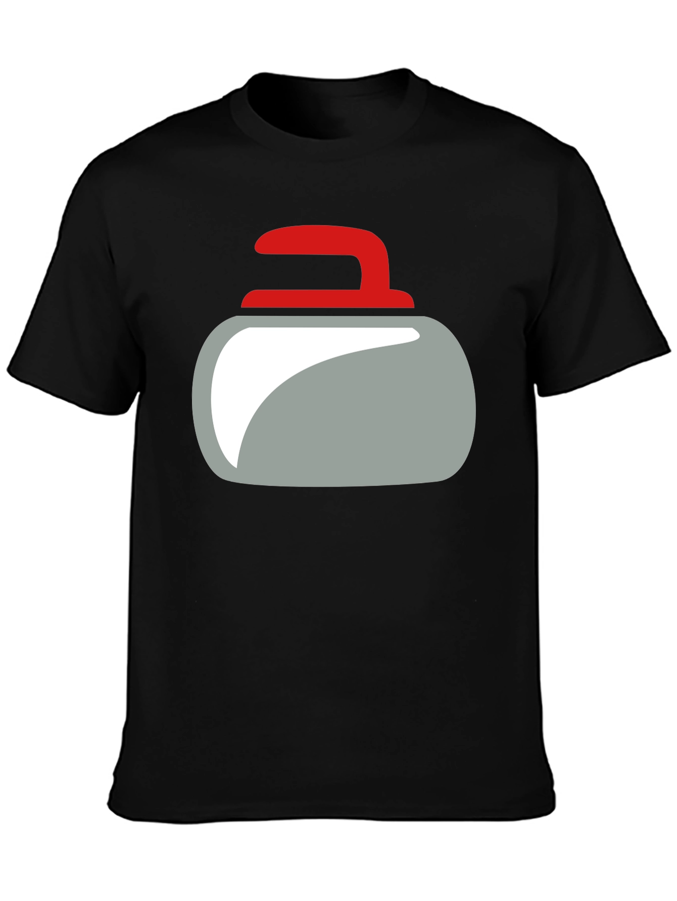 Curling Rock Graphic Tee - Unique Design Soft Cotton