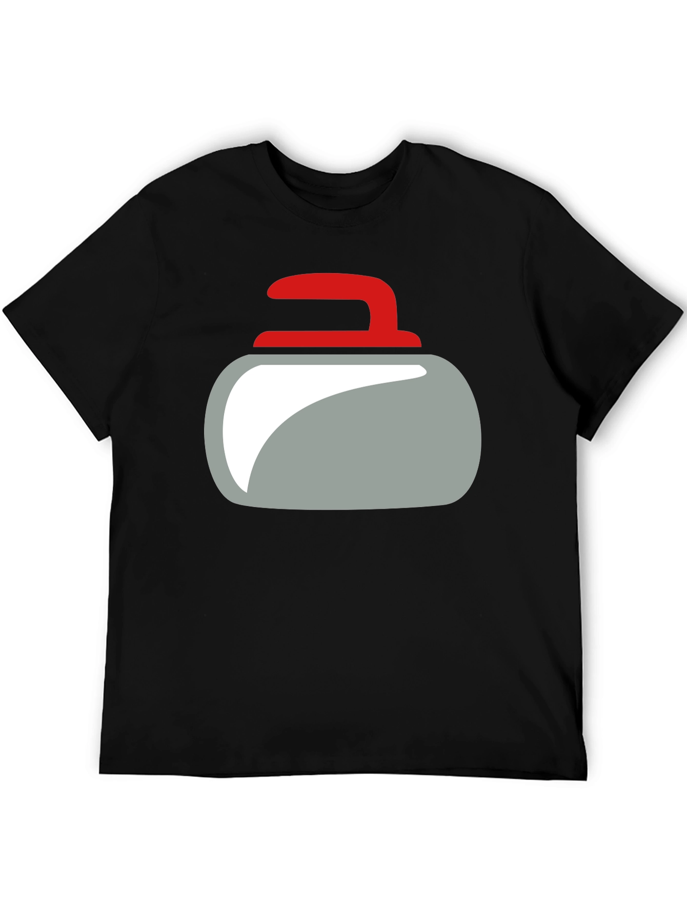 Curling Rock Graphic Tee - Unique Design Soft Cotton