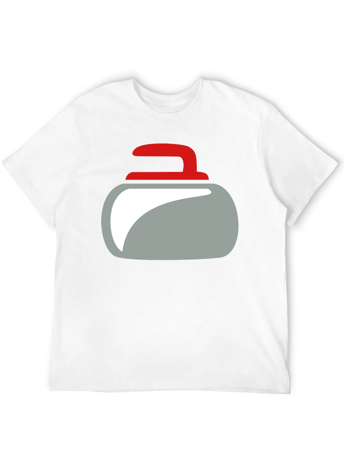 Curling Rock Graphic Tee - Unique Design Soft Cotton