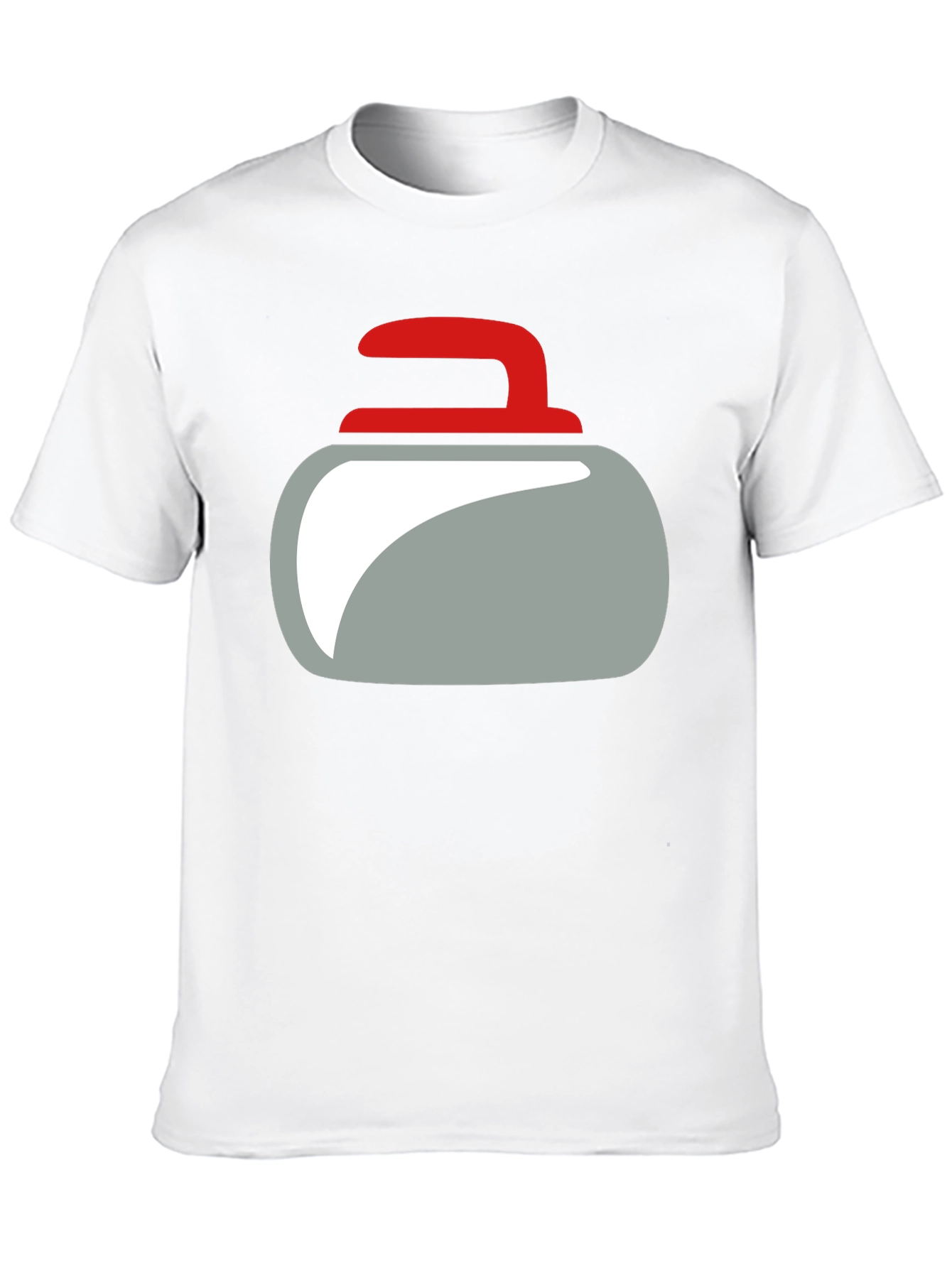 Curling Rock Graphic Tee - Unique Design Soft Cotton