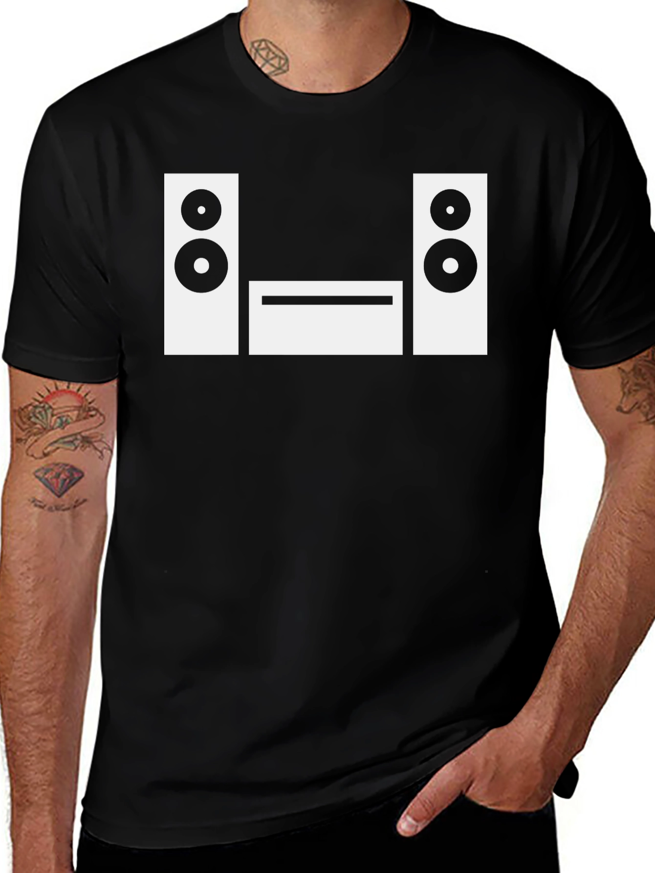Stereo System Graphic Tee - Black