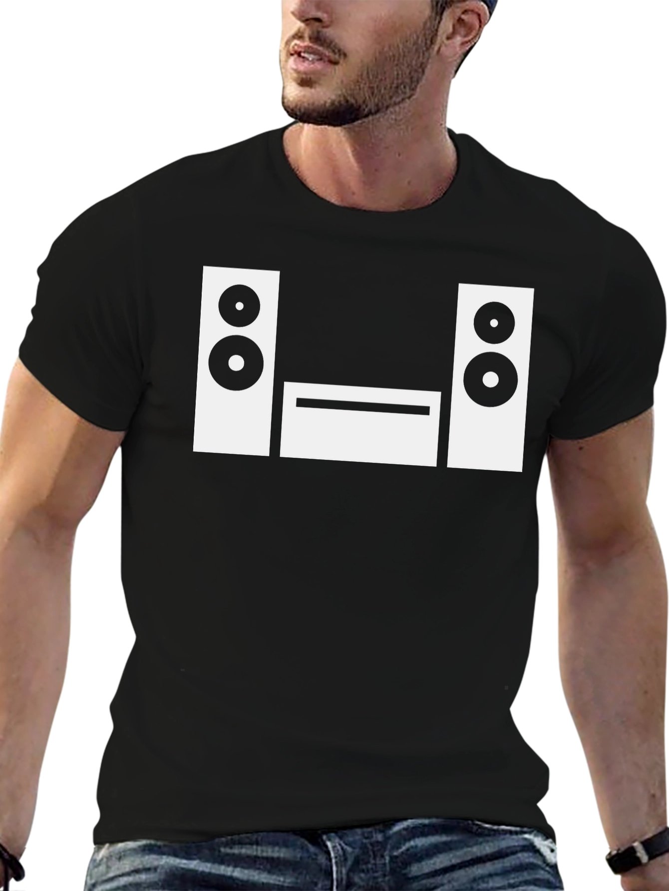 Stereo System Graphic Tee - Black
