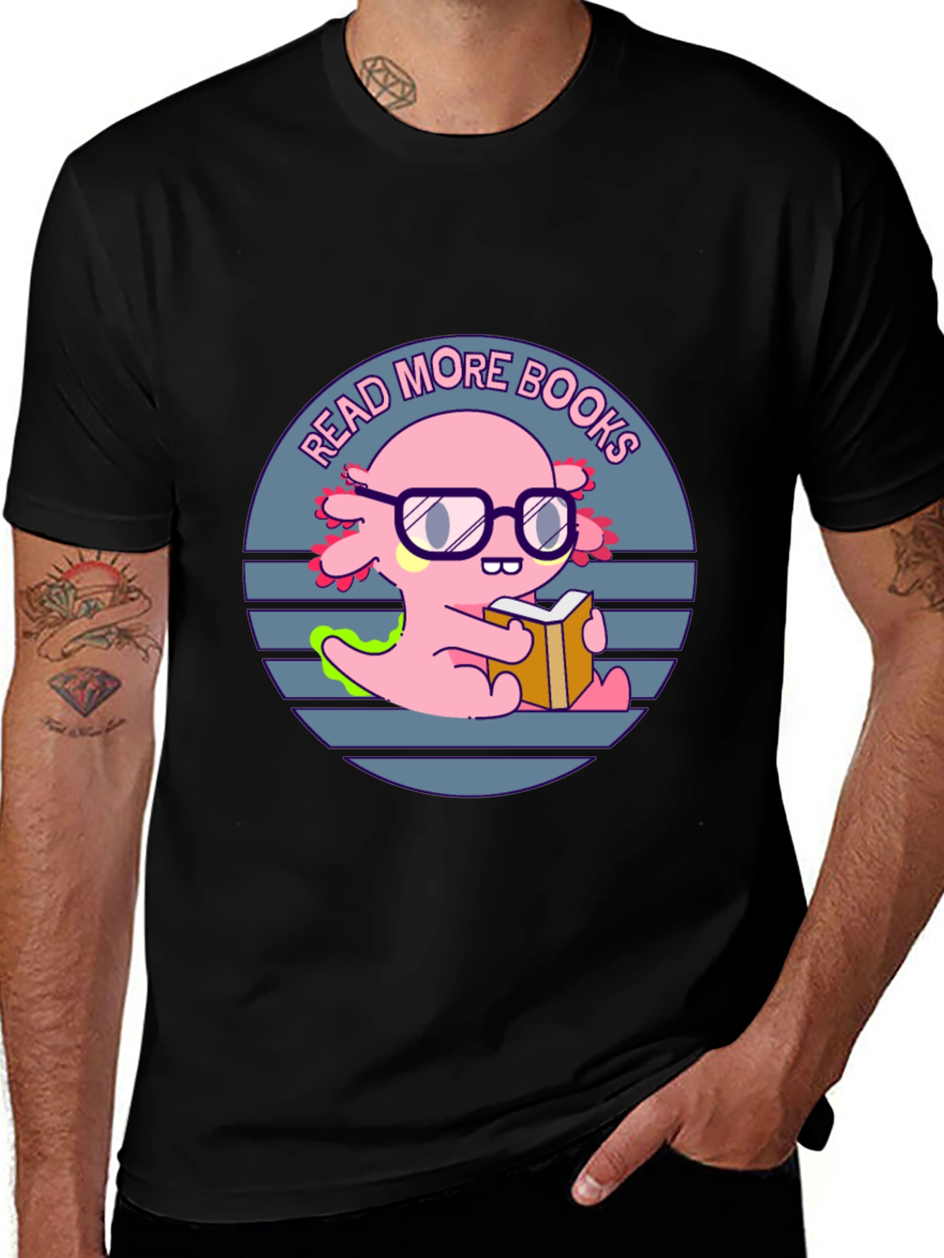 Read More Books T-Shirt - Axolotl with Glasses