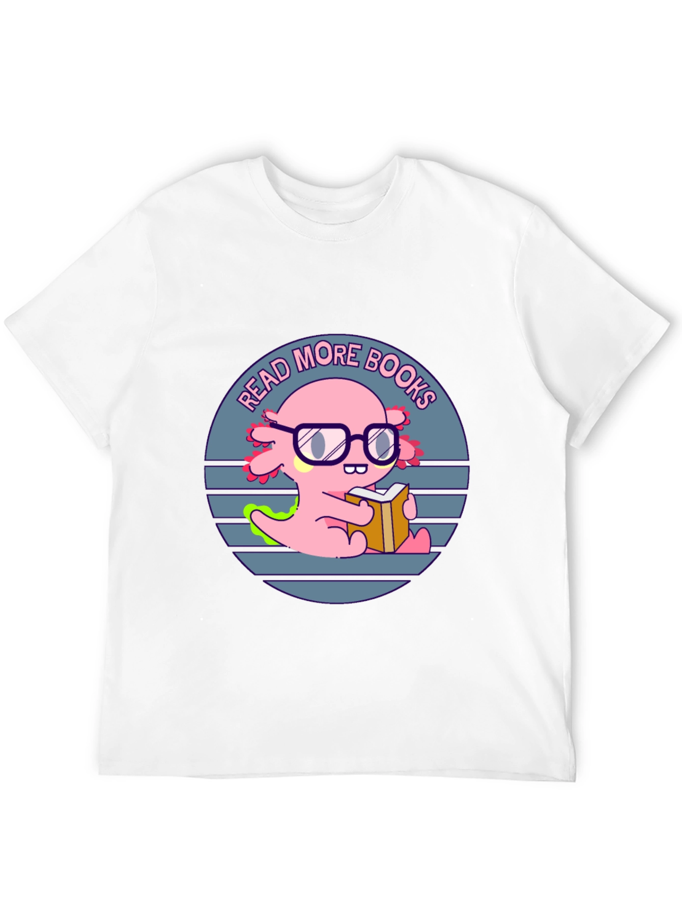 Read More Books T-Shirt - Axolotl with Glasses