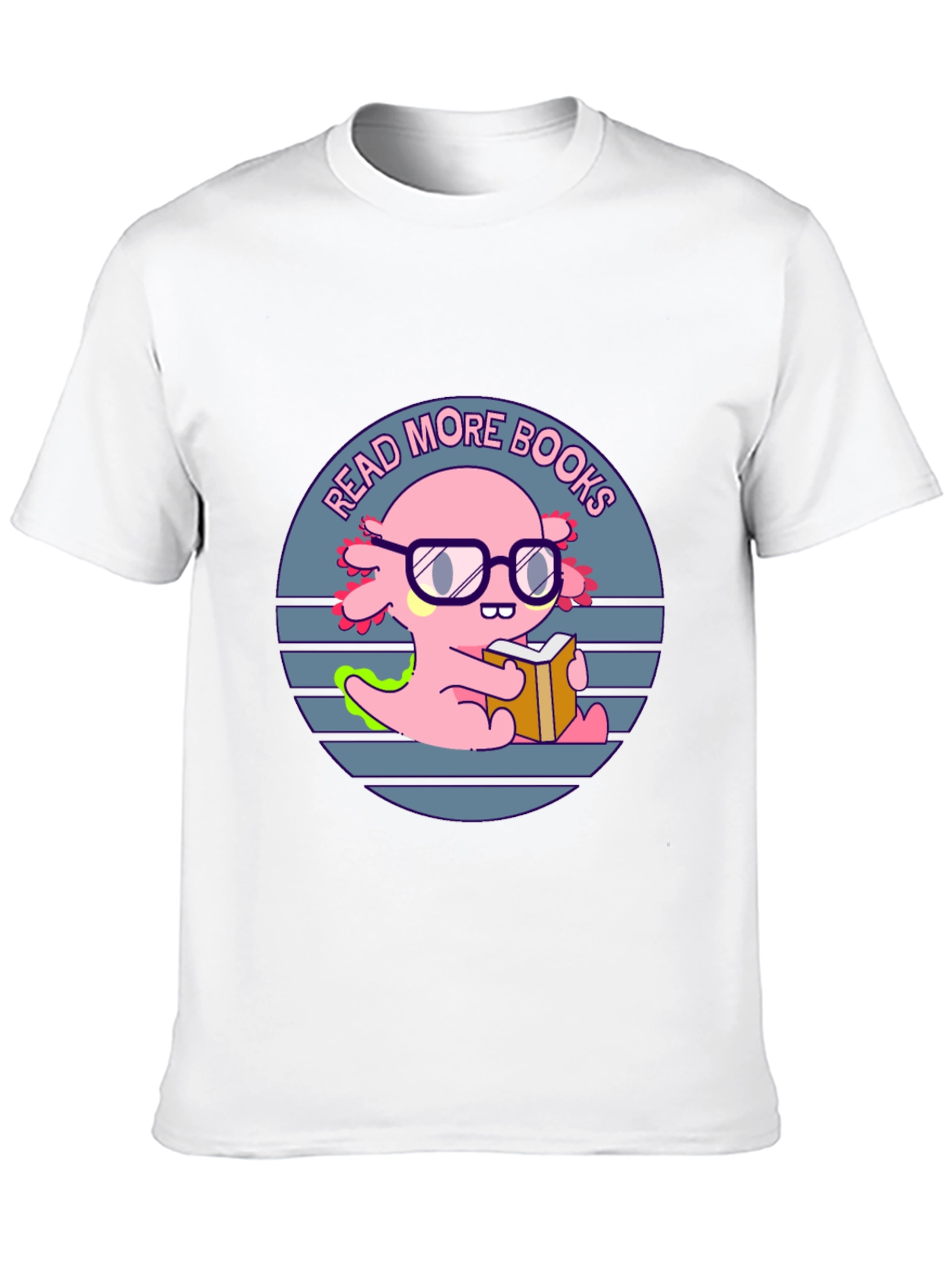 Read More Books T-Shirt - Axolotl with Glasses
