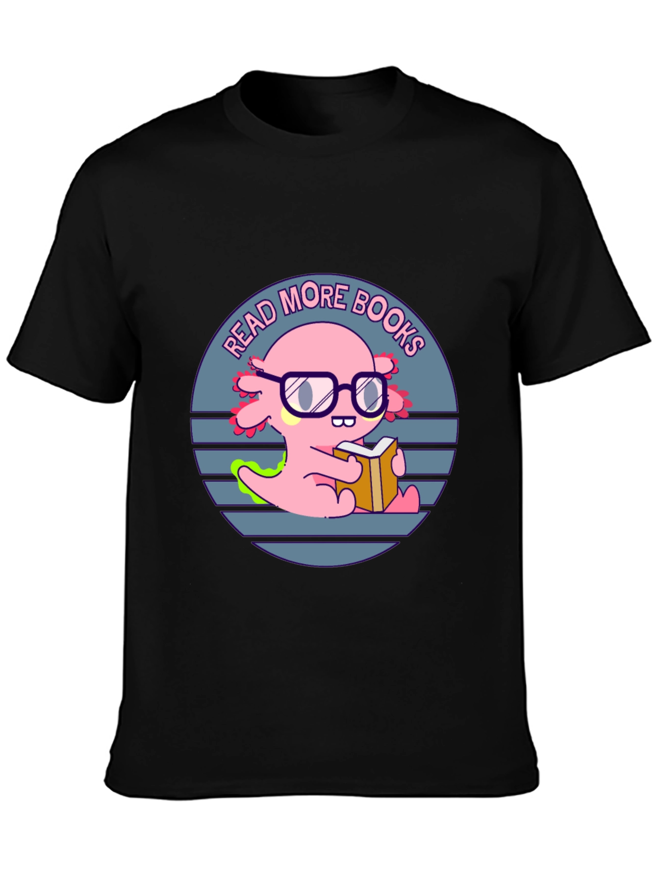 Read More Books T-Shirt - Axolotl with Glasses