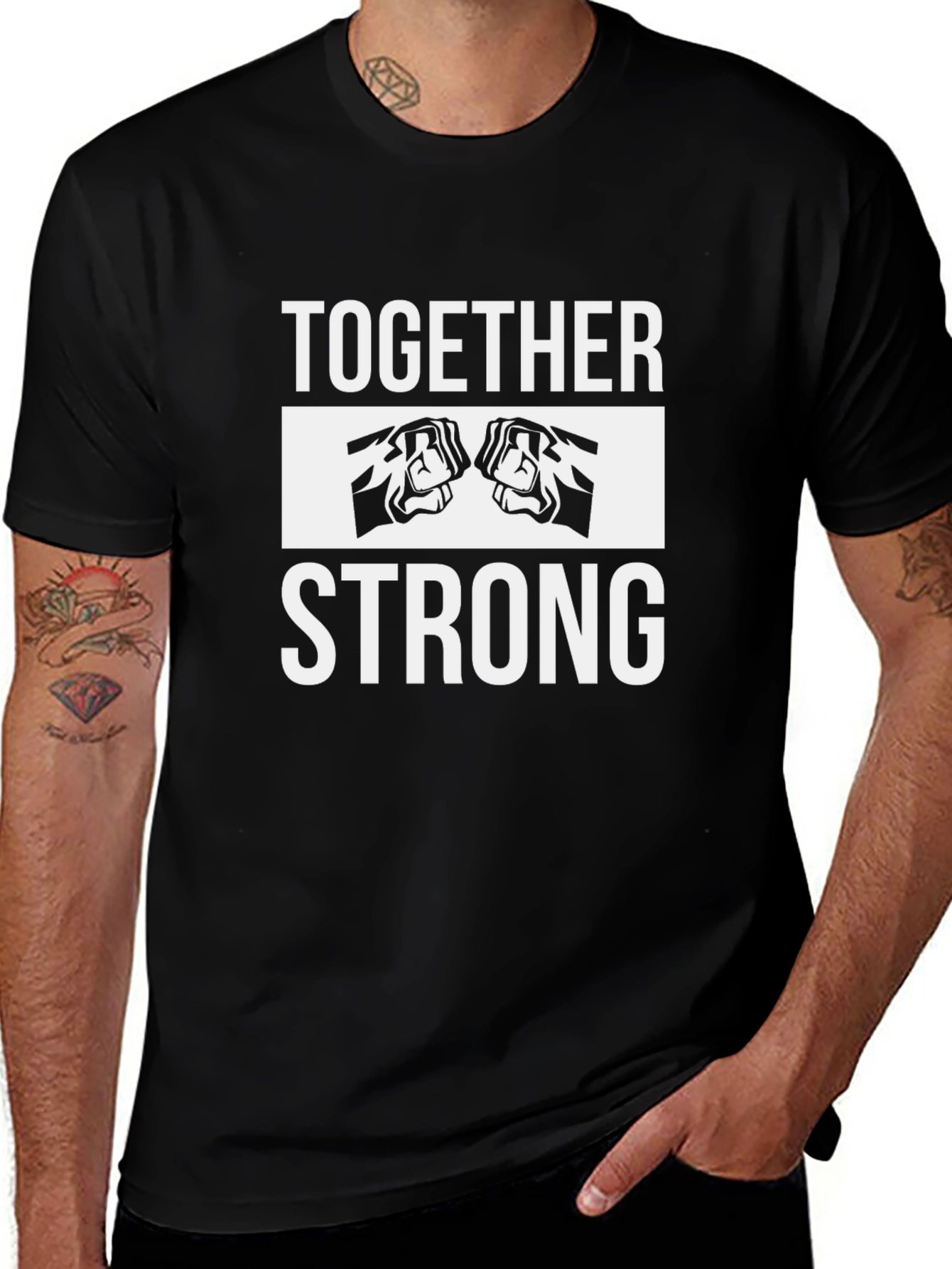 Together Strong Black Graphic Tee