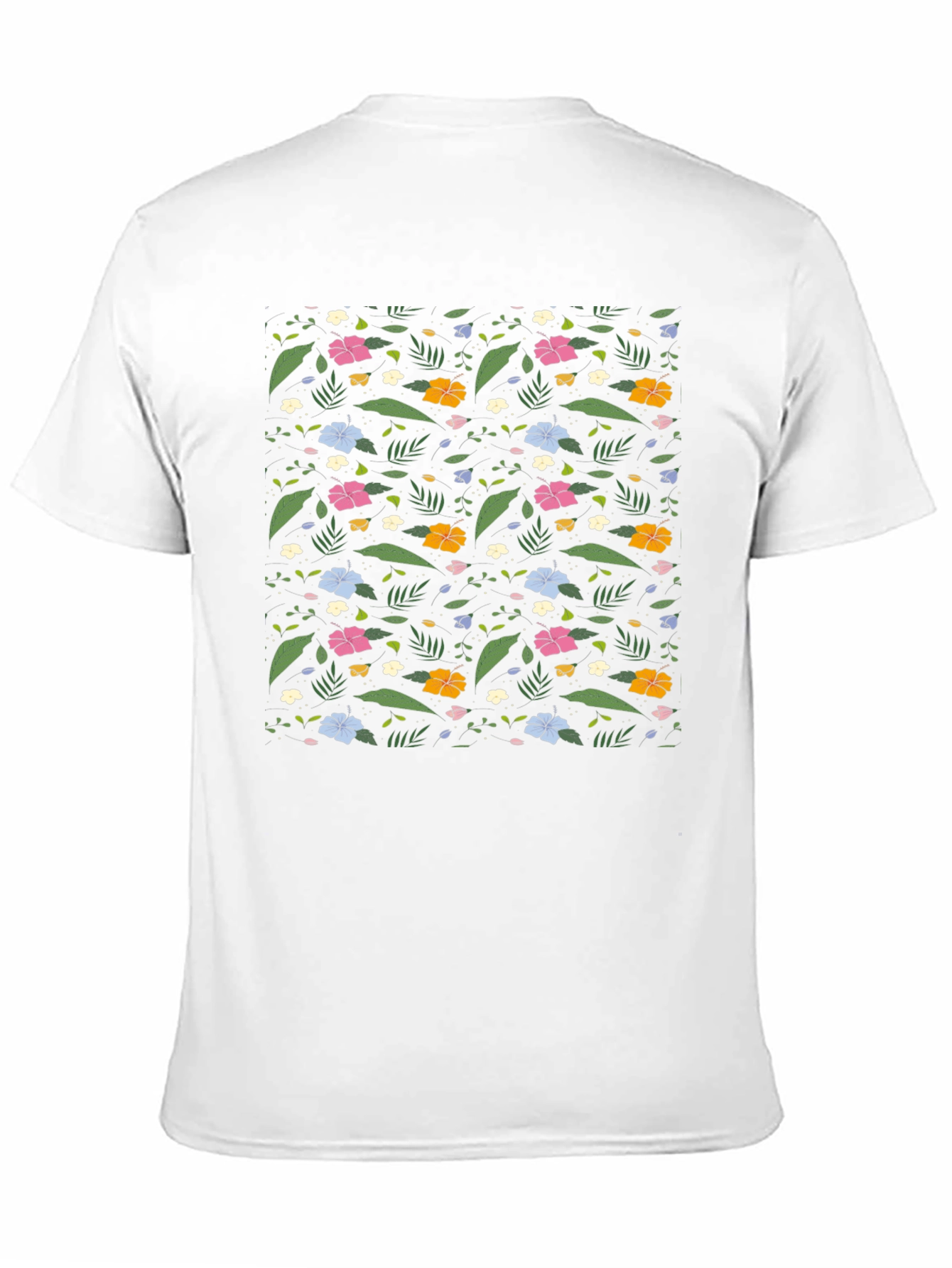 Floral Print Black Tee - Tropical Vibes