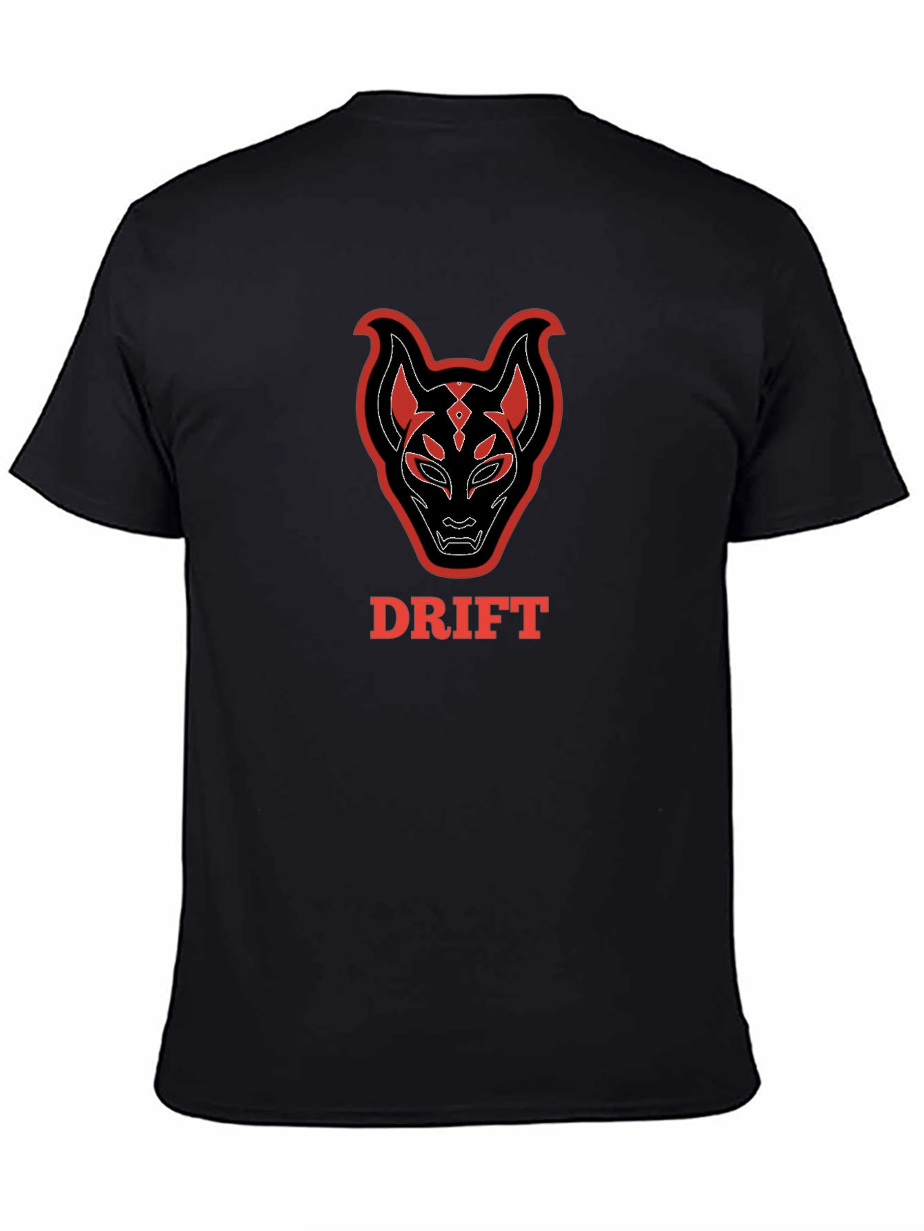 Drift Fox Mask Graphic Tee - Black Cotton T-Shirt