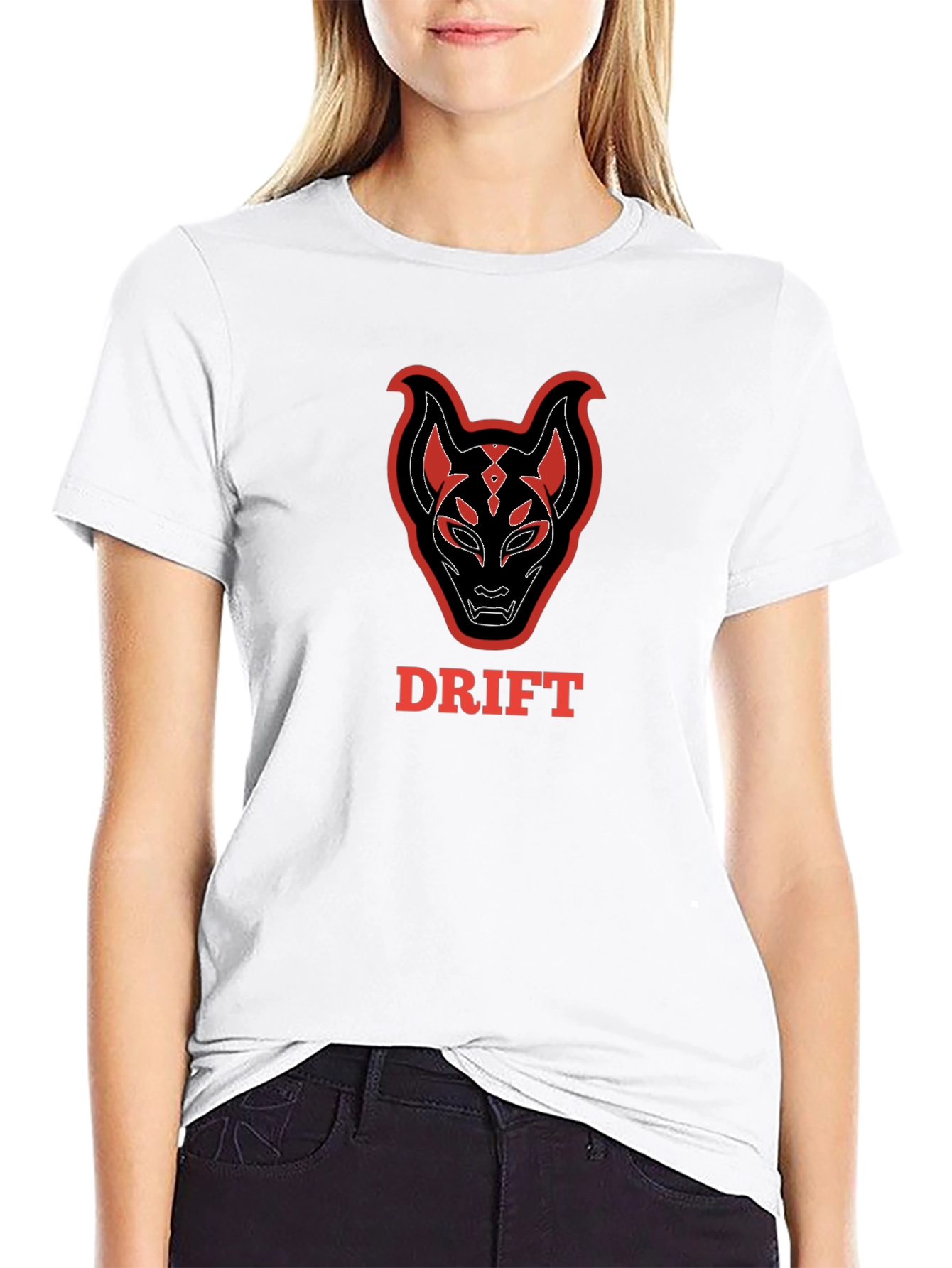 Drift Fox Mask Graphic Tee - Black Cotton T-Shirt