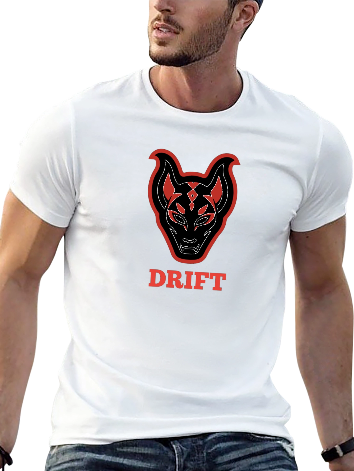 Drift Fox Mask Graphic Tee - Black Cotton T-Shirt