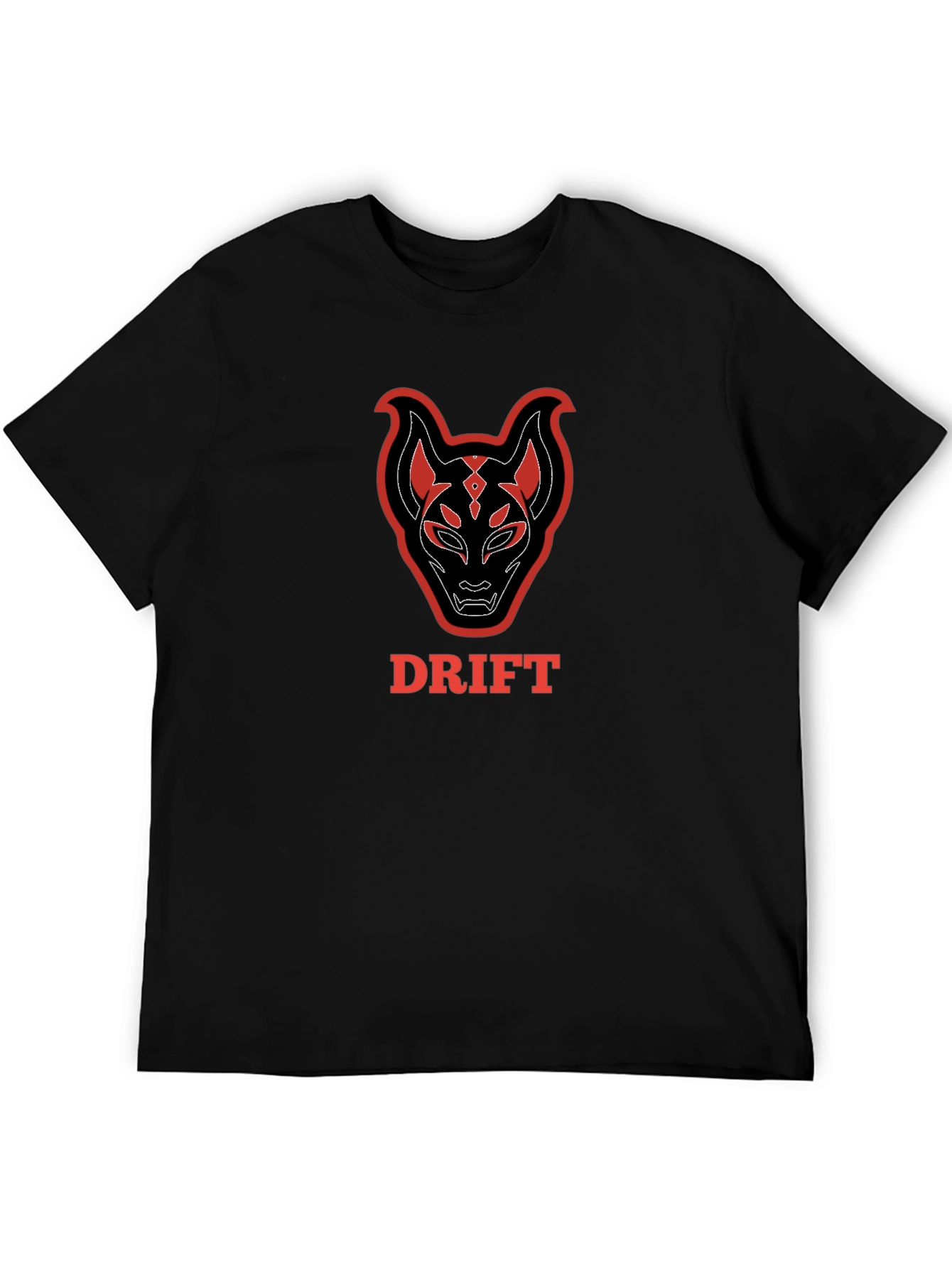 Drift Fox Mask Graphic Tee - Black Cotton T-Shirt