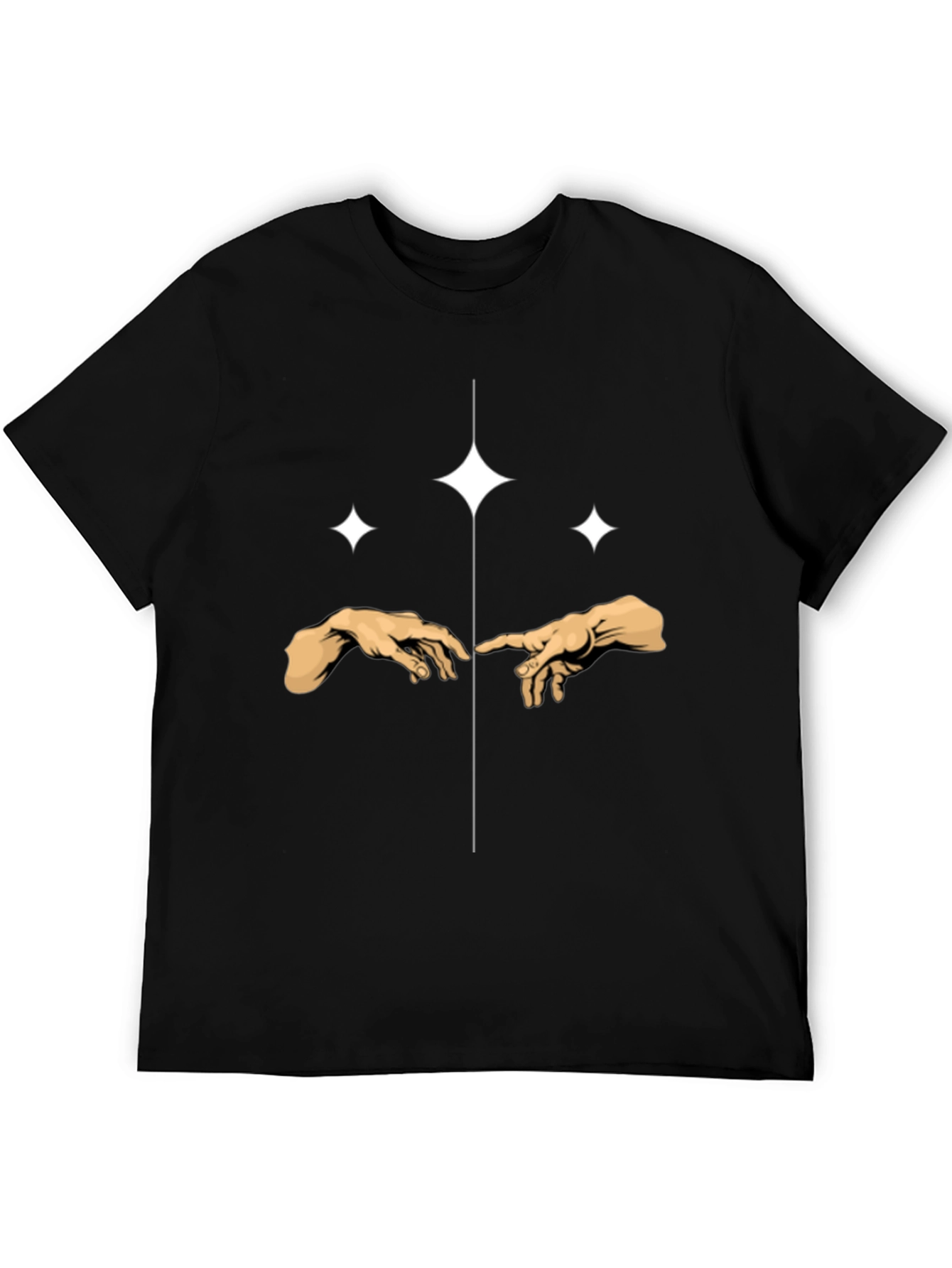 Creation Hands Sparkle T-Shirt - Modern Art Tee
