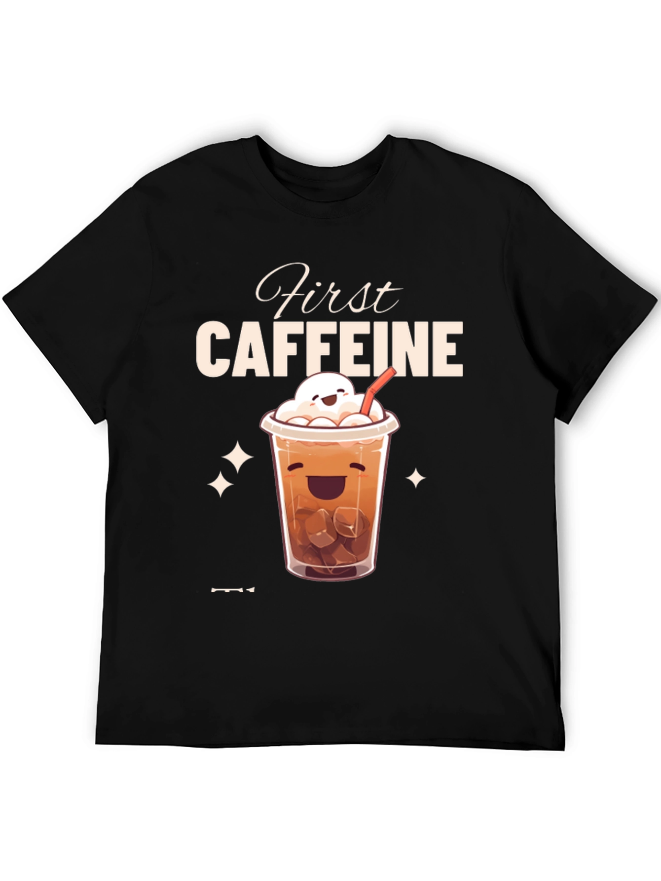 First Caffeine Kawaii Iced Coffee T-Shirt