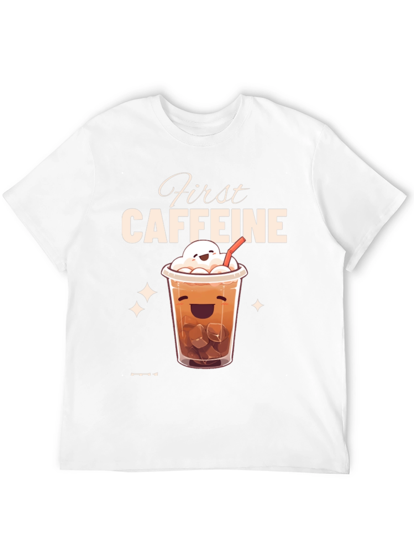 First Caffeine Kawaii Iced Coffee T-Shirt