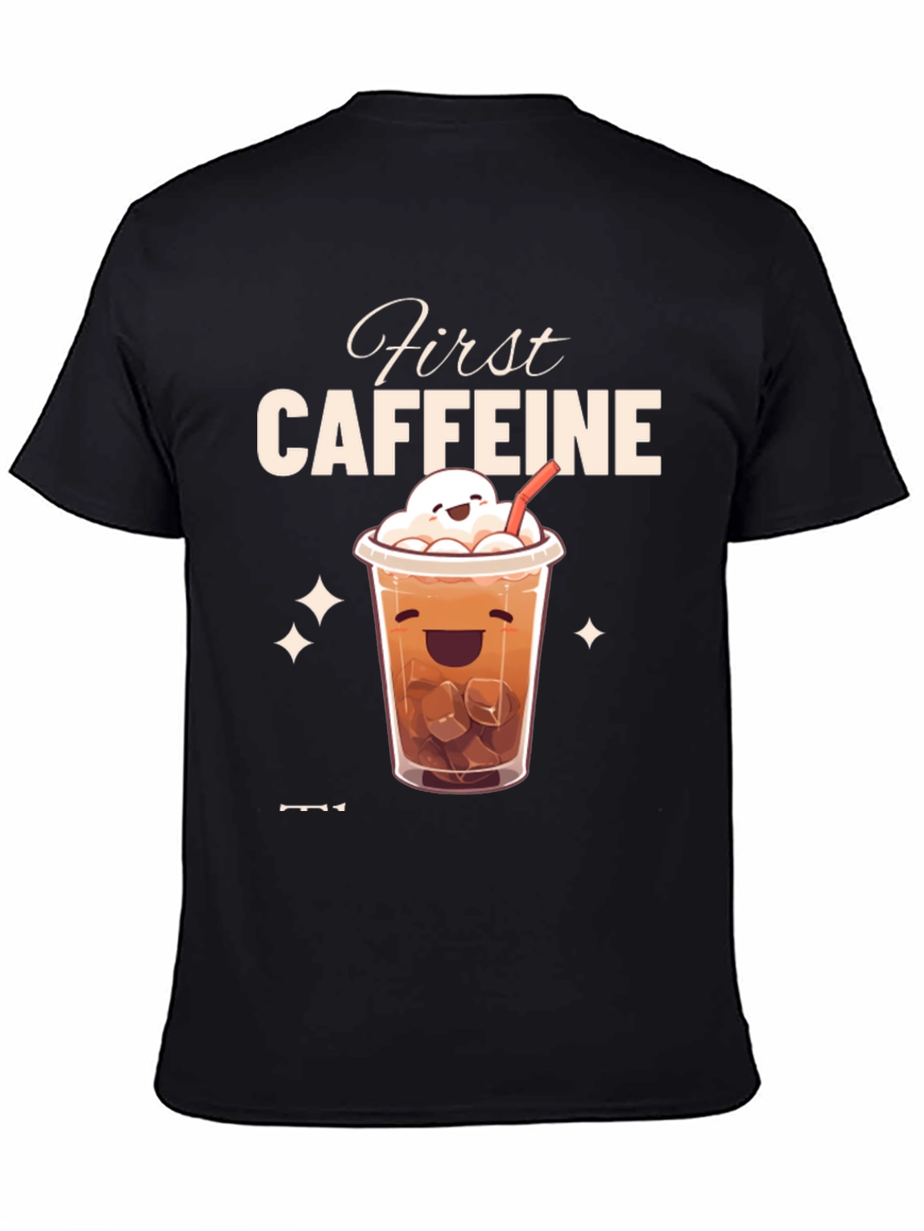 First Caffeine Kawaii Iced Coffee T-Shirt