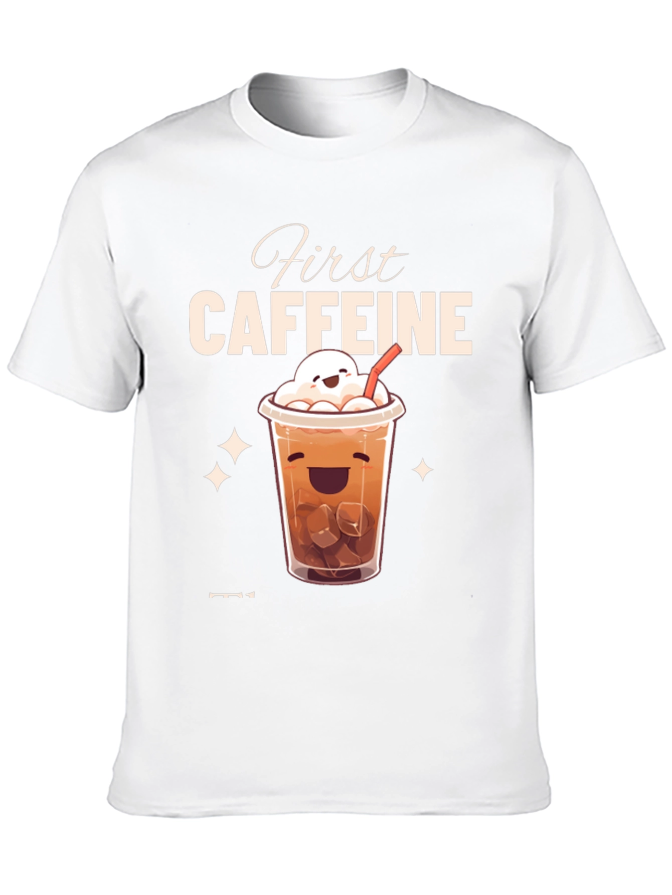 First Caffeine Kawaii Iced Coffee T-Shirt