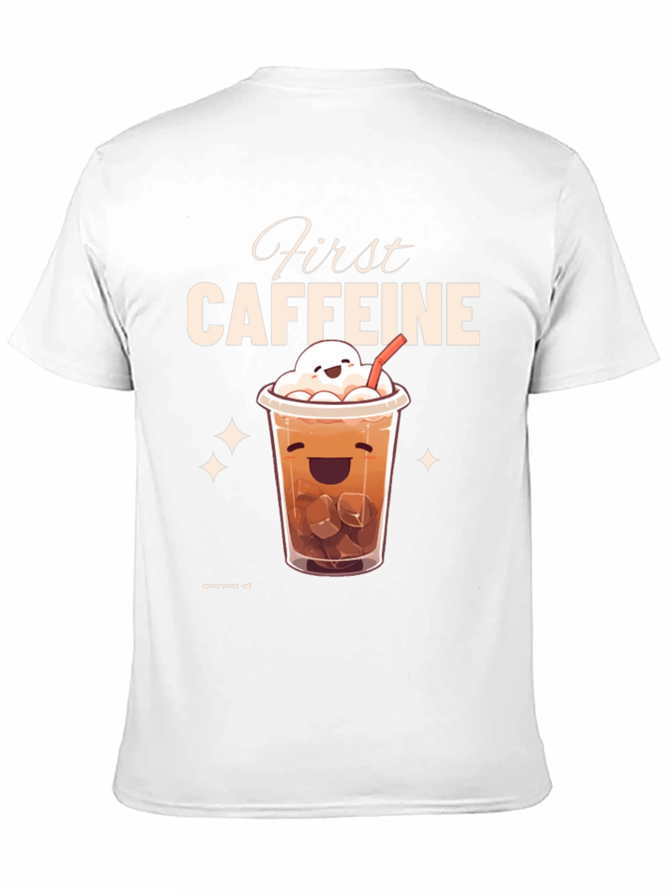 First Caffeine Kawaii Iced Coffee T-Shirt
