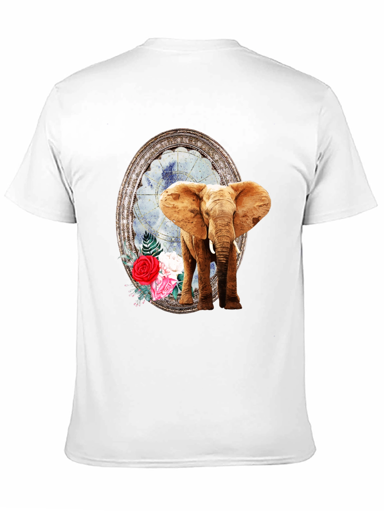 Elephant Floral Frame Graphic T-Shirt