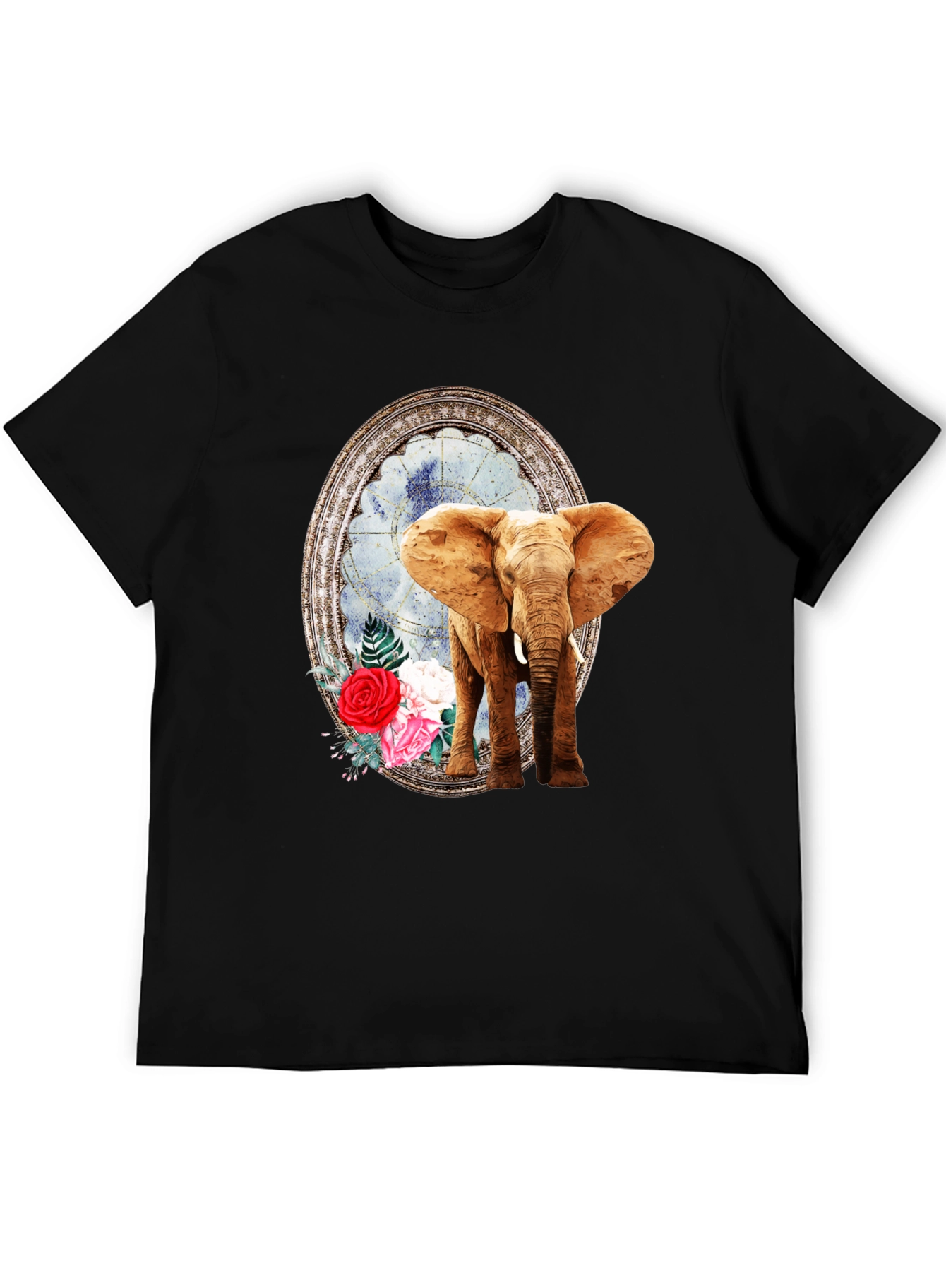 Elephant Floral Frame Graphic T-Shirt