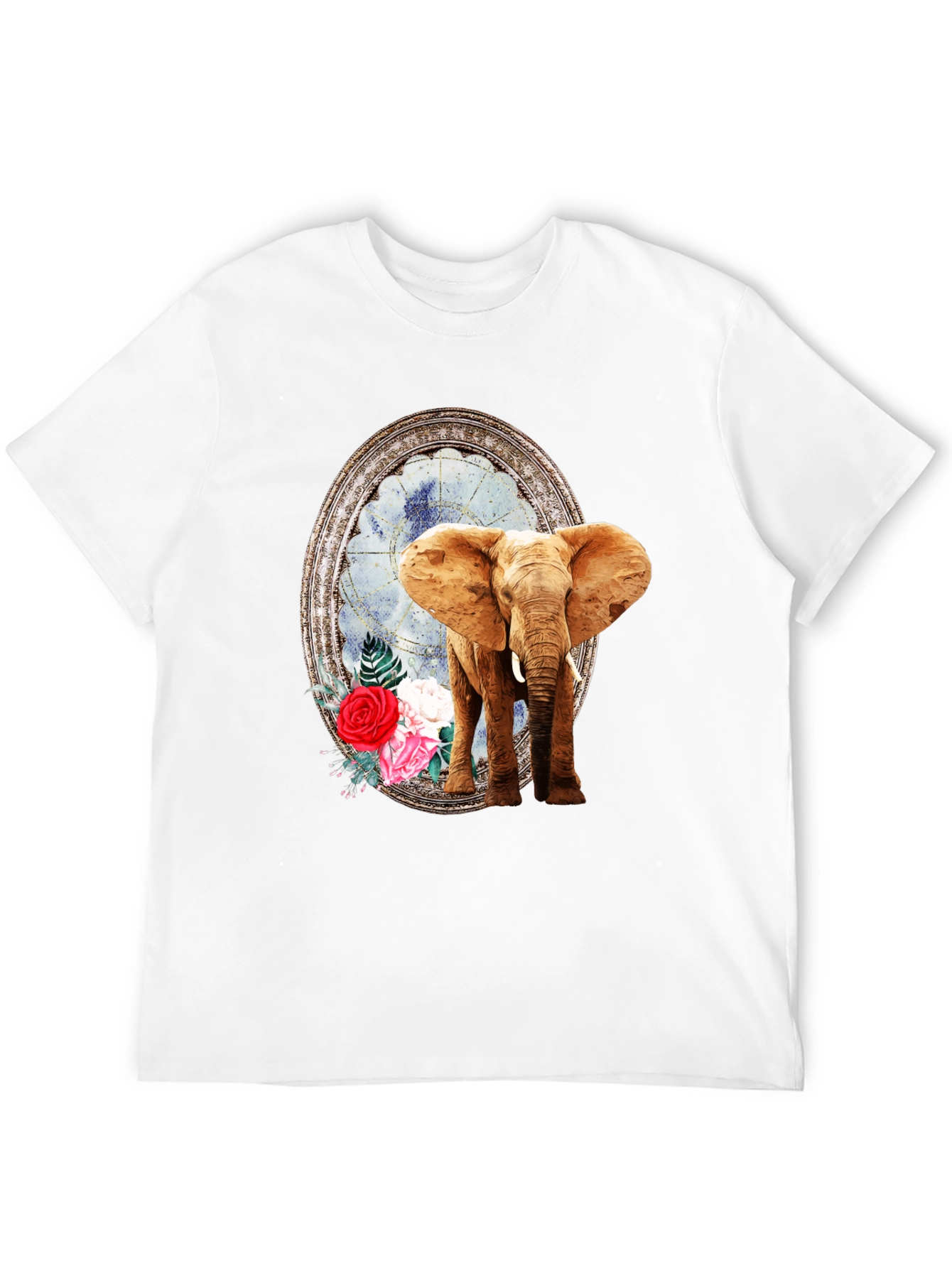 Elephant Floral Frame Graphic T-Shirt