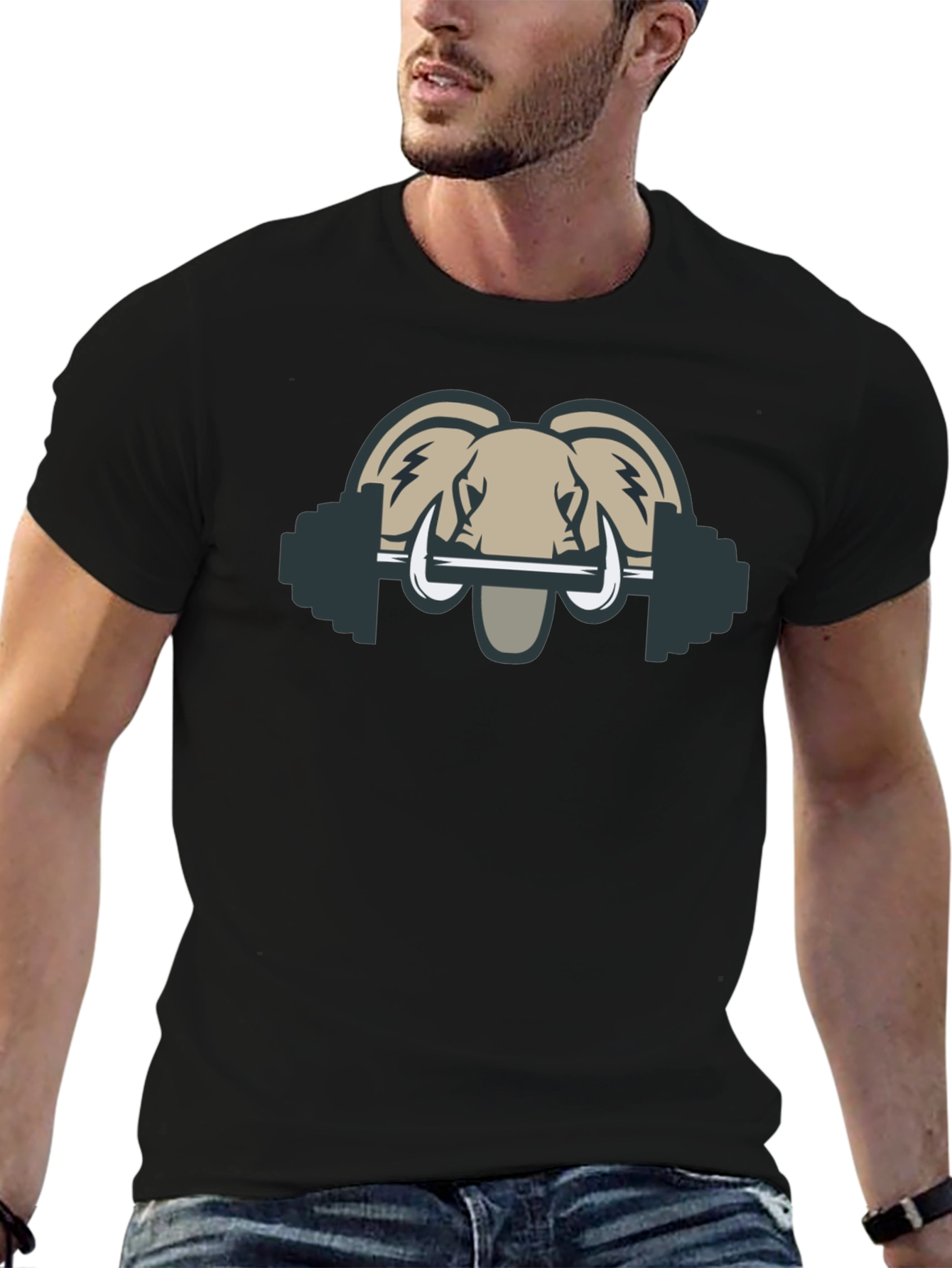 Elephant Barbell T-Shirt - Gym Animal Tee